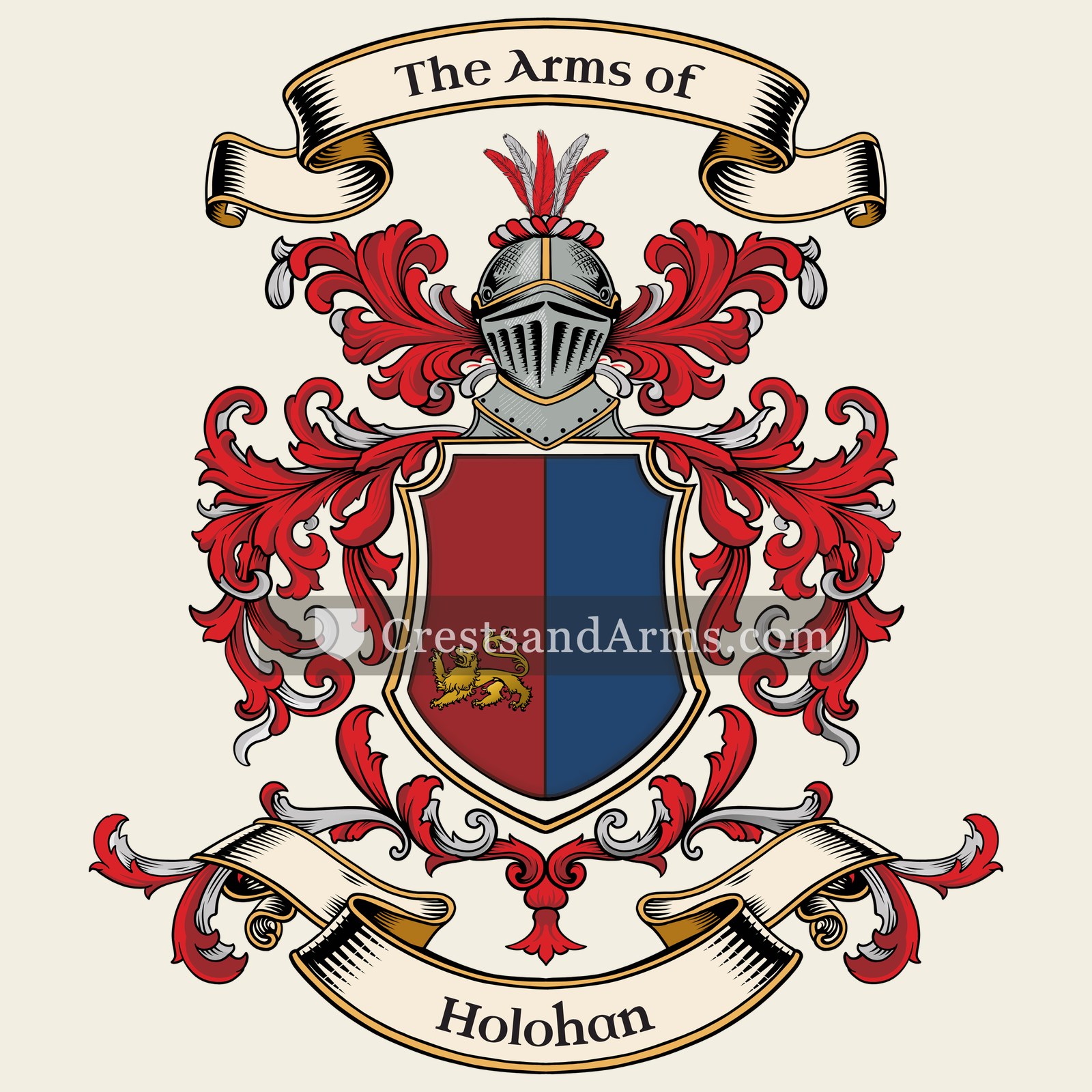 The Holohan coat of arms, drawn from the recorded blazon