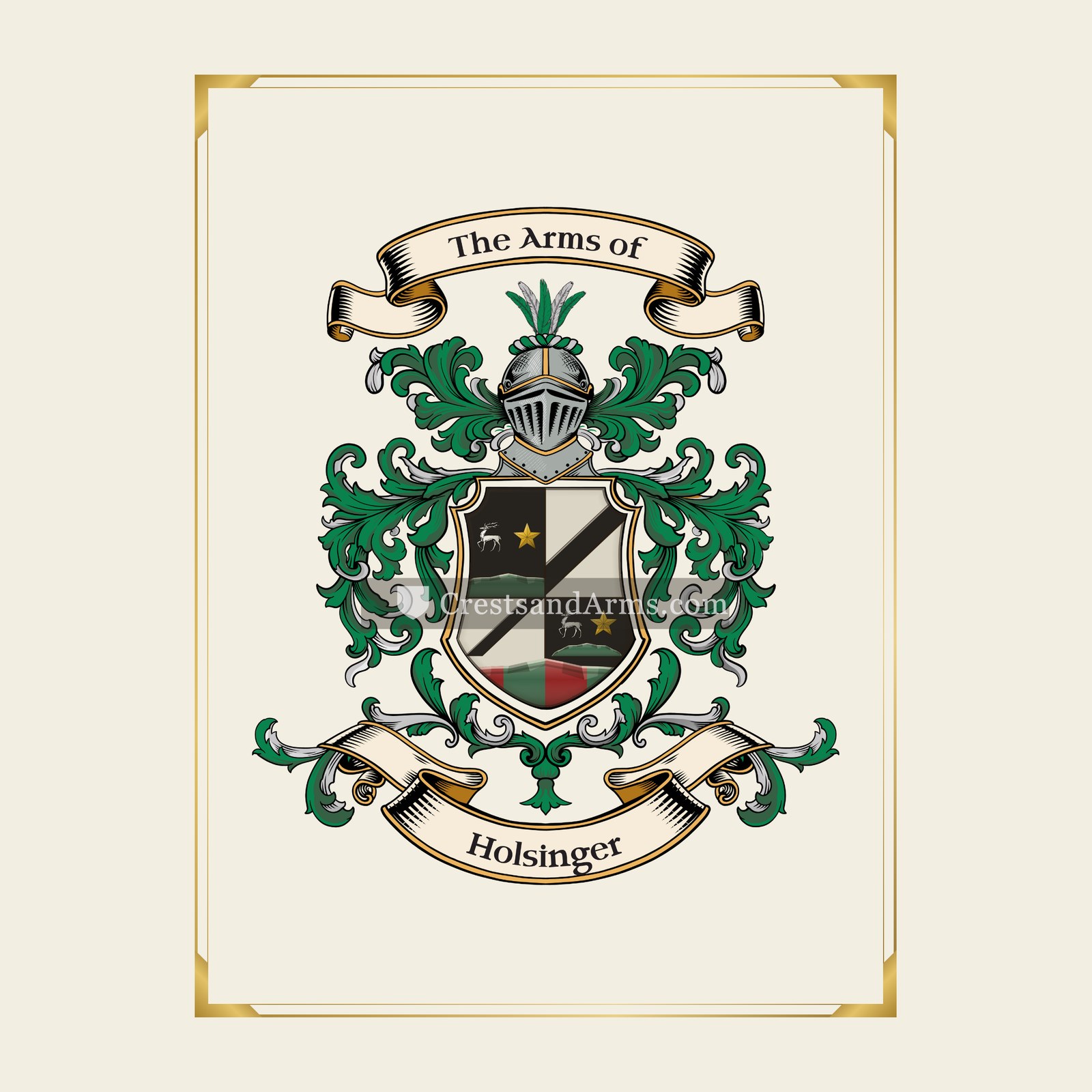 With gold border