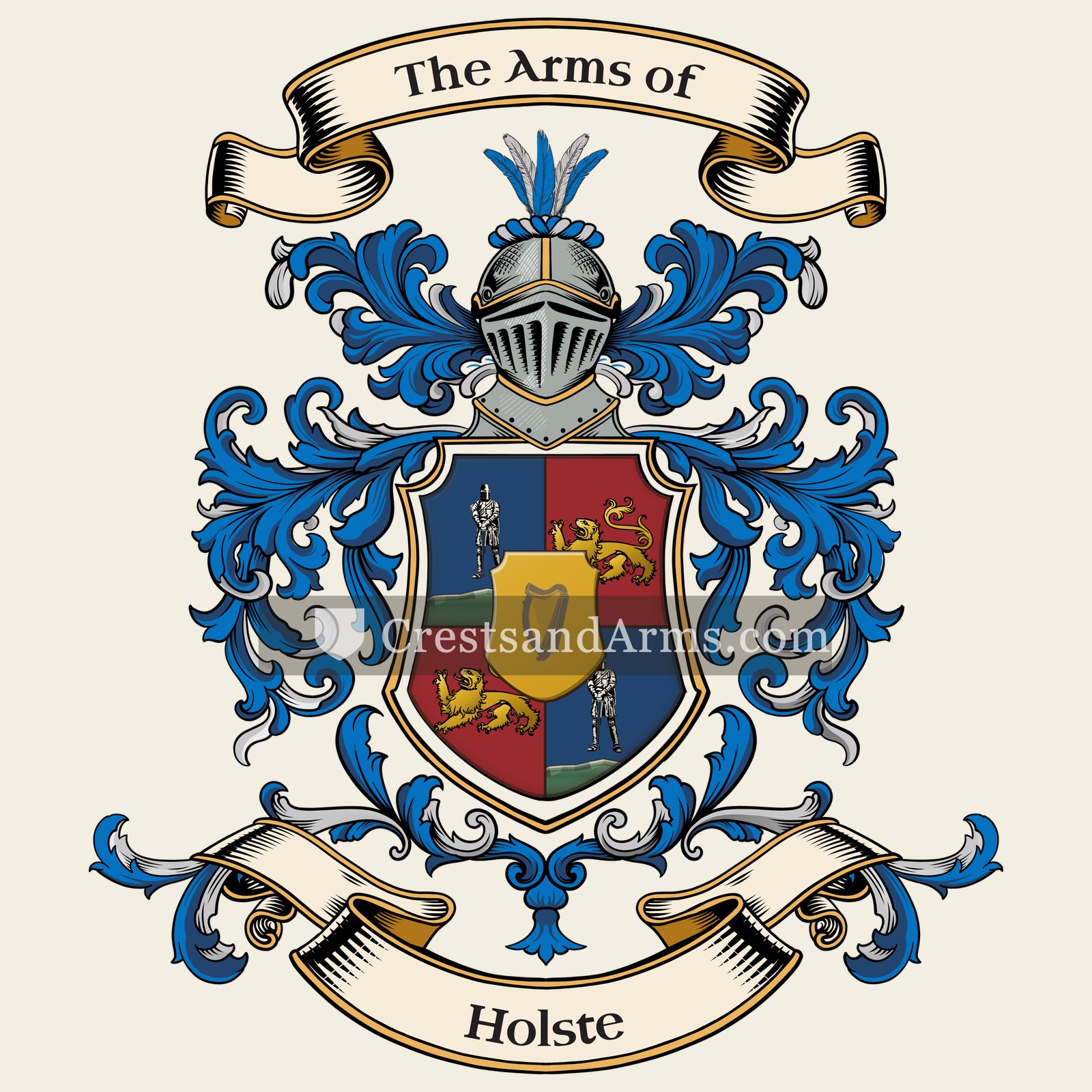 The Holste coat of arms, drawn from the recorded blazon