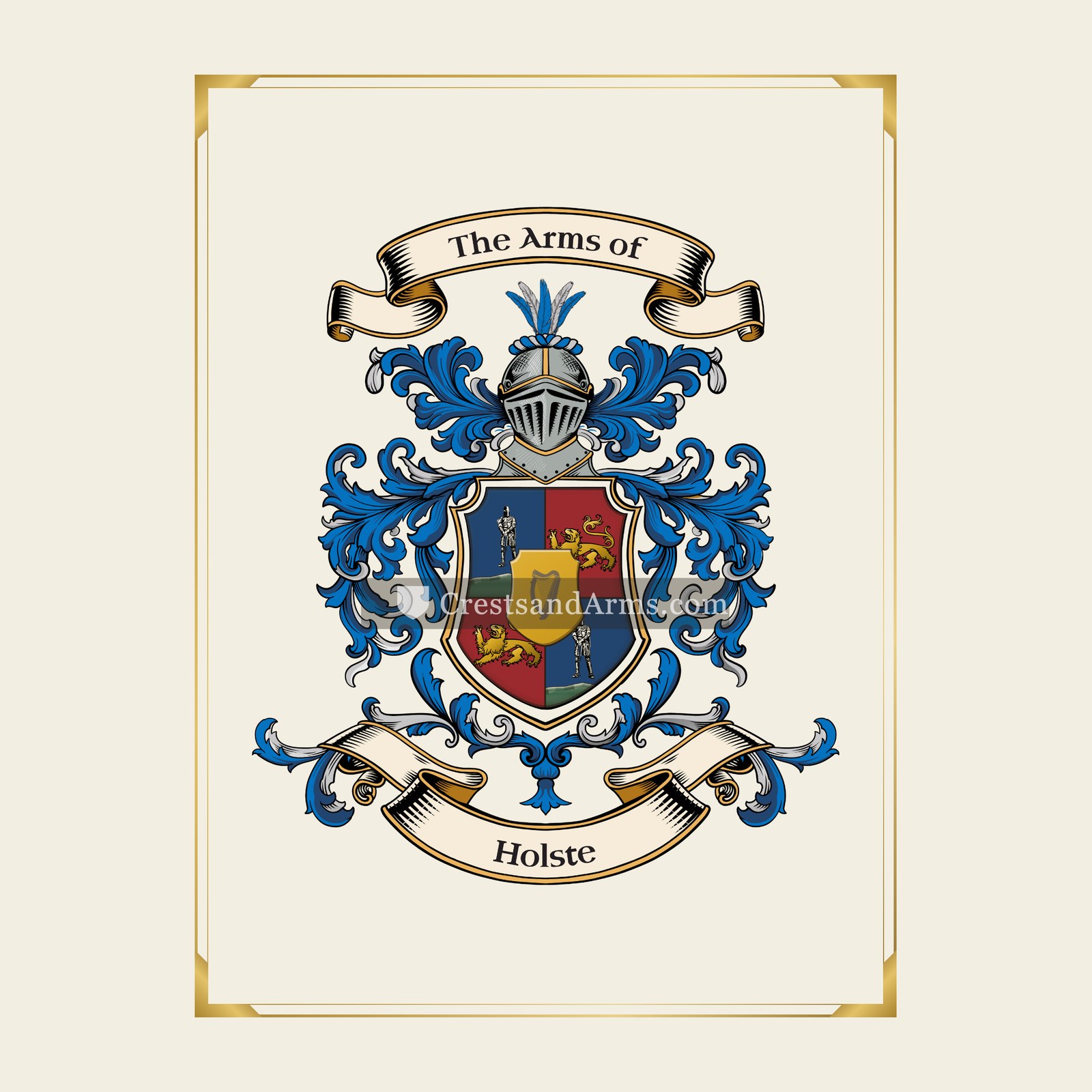 With gold border