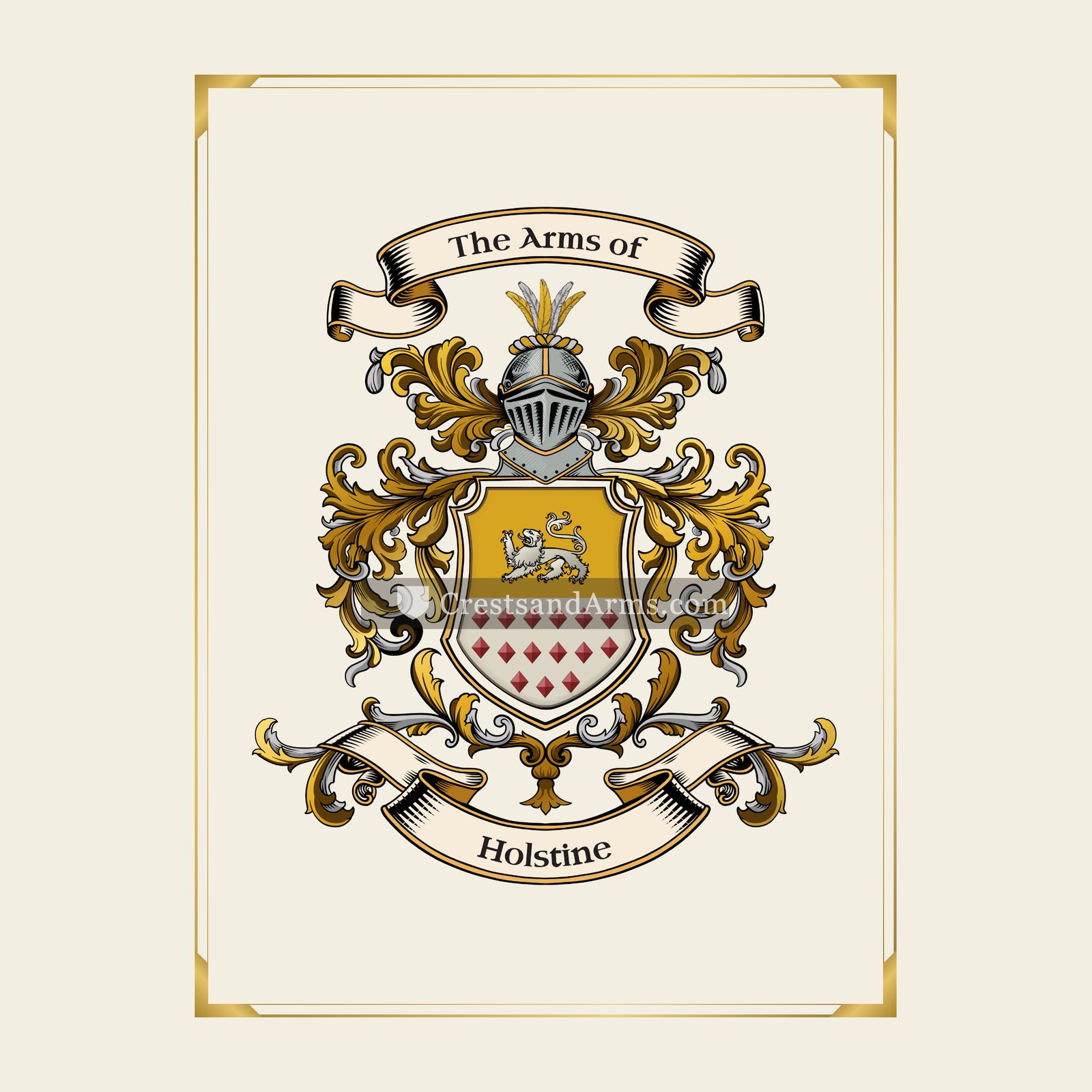 With gold border