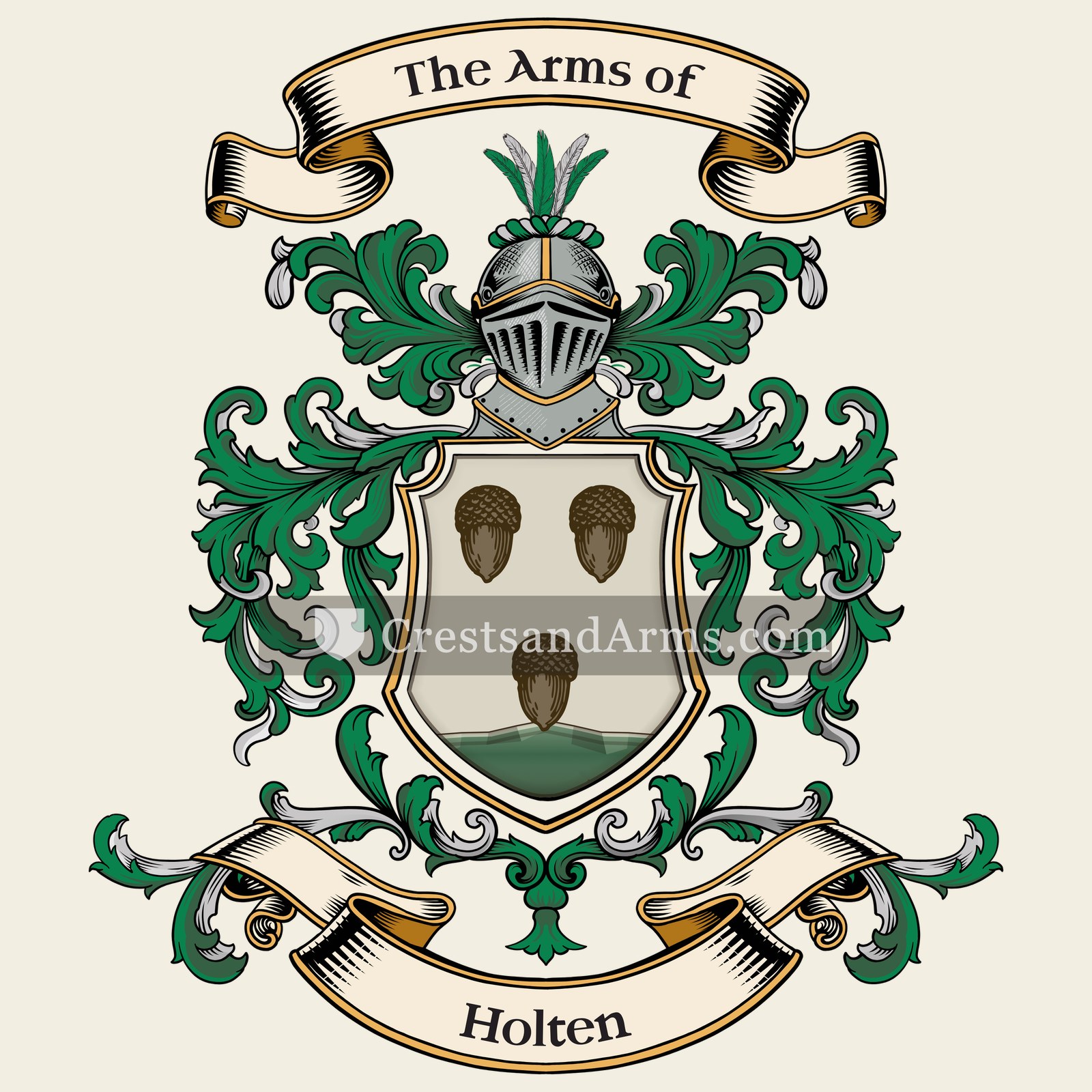 The Holten coat of arms, drawn from the recorded blazon