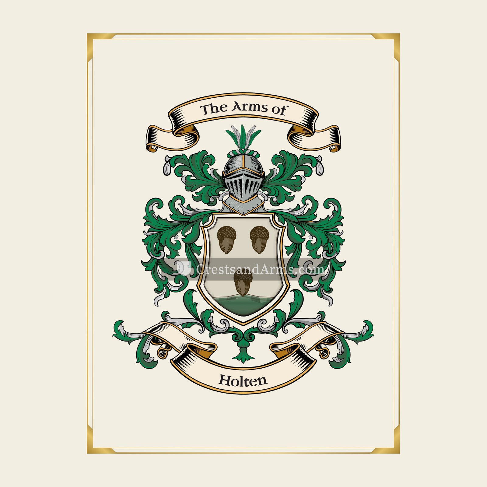 With gold border