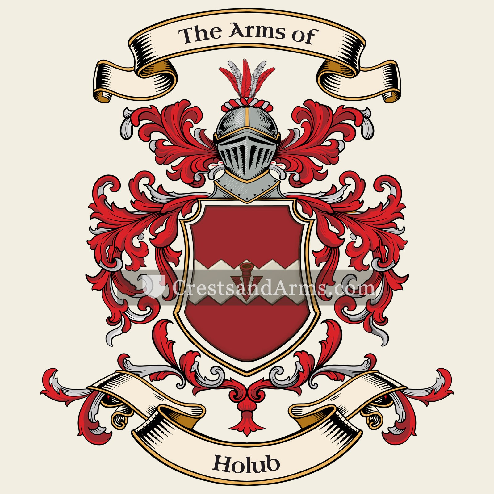 The Holub coat of arms, drawn from the recorded blazon