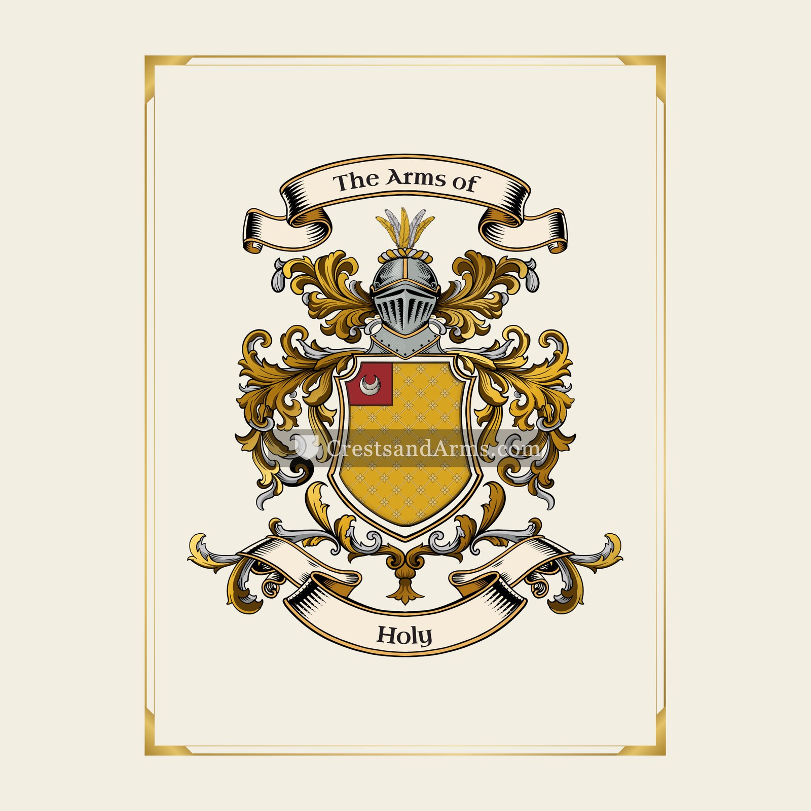 With gold border