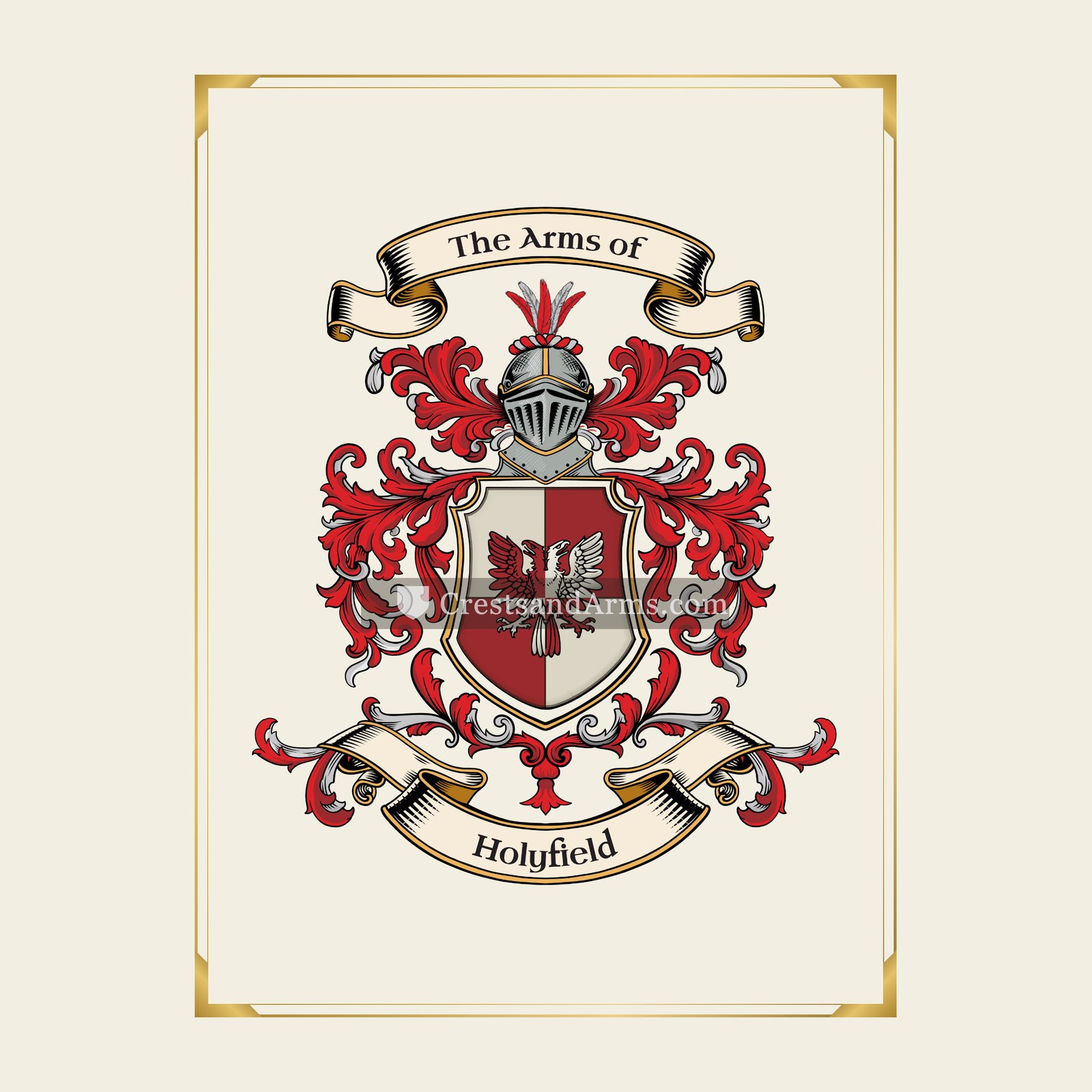 With gold border