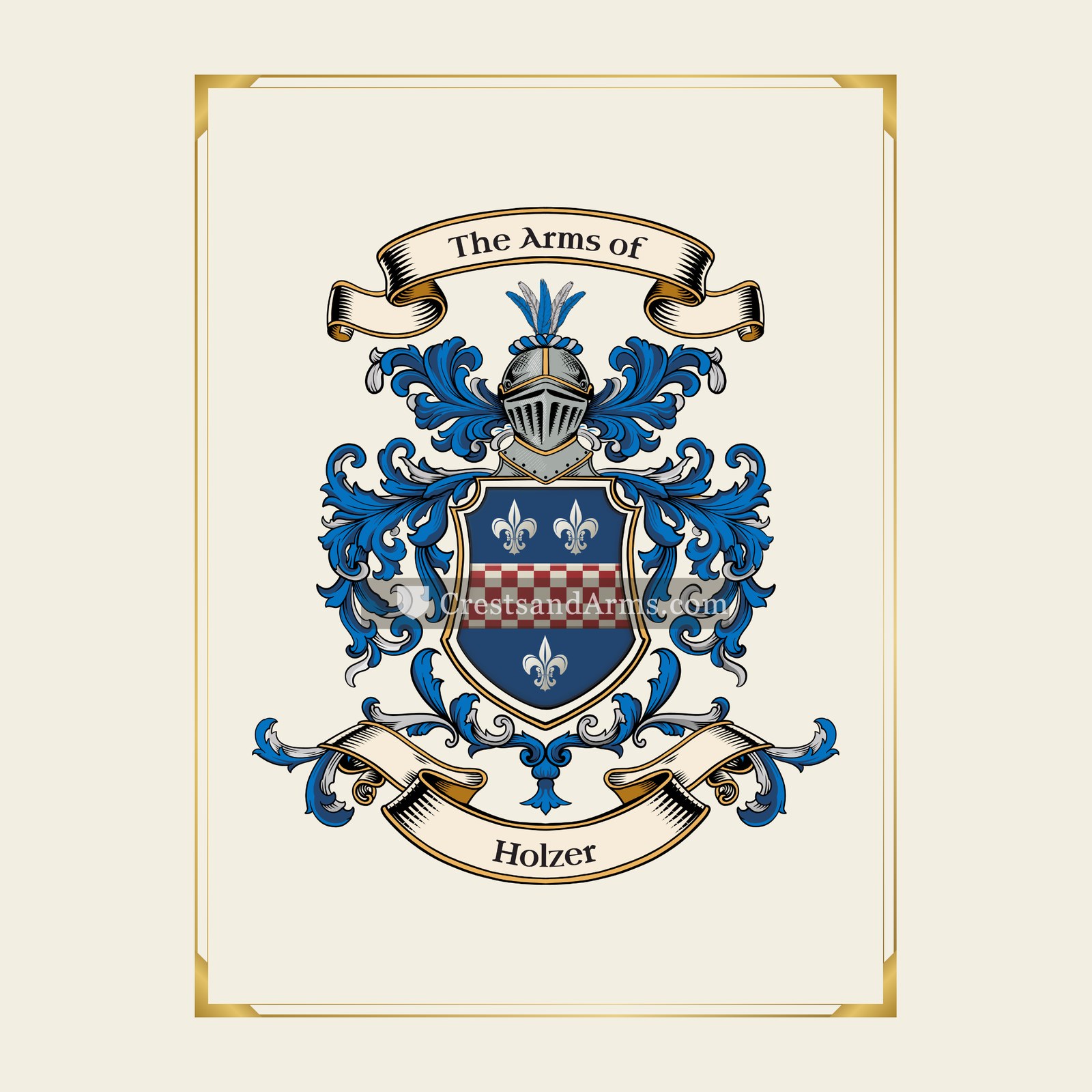 With gold border