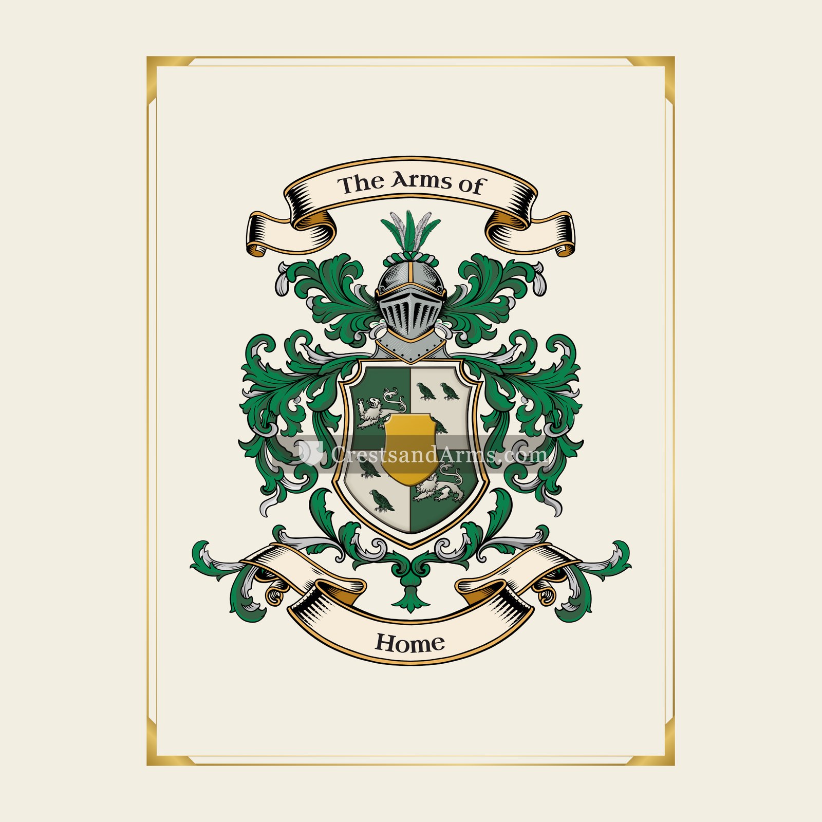 With gold border