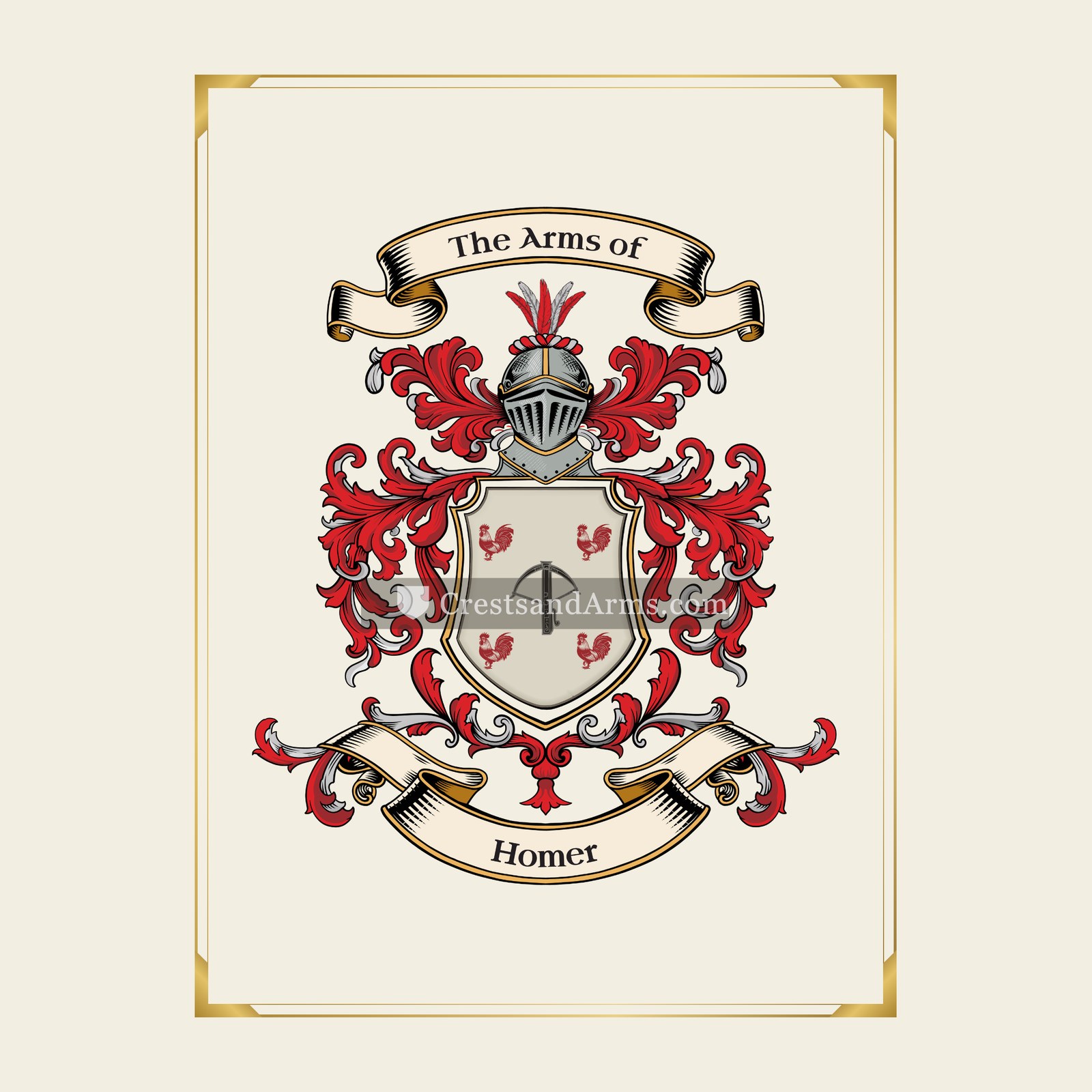With gold border