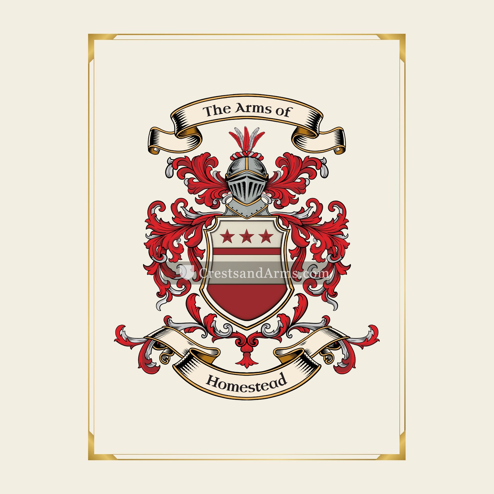 With gold border