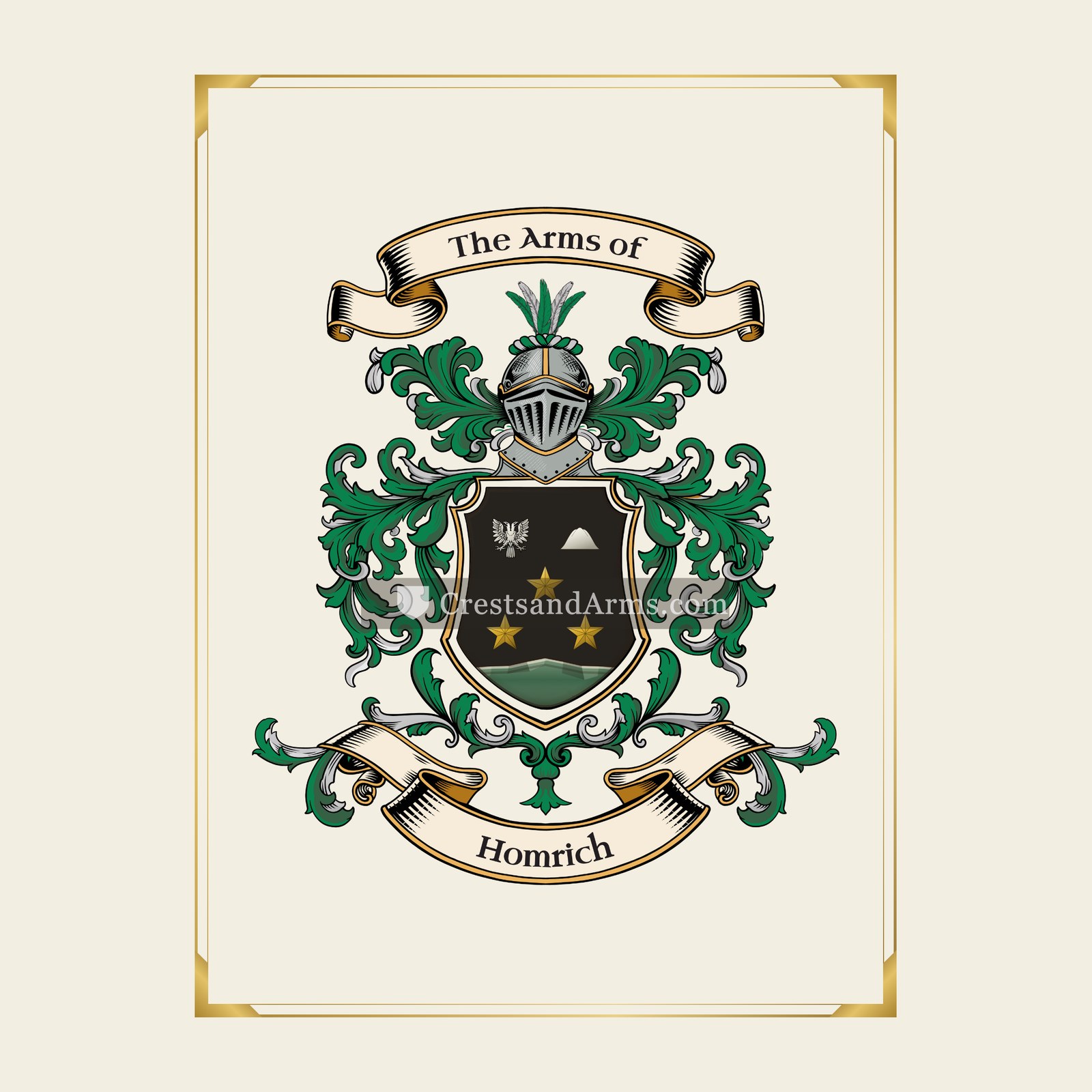 With gold border