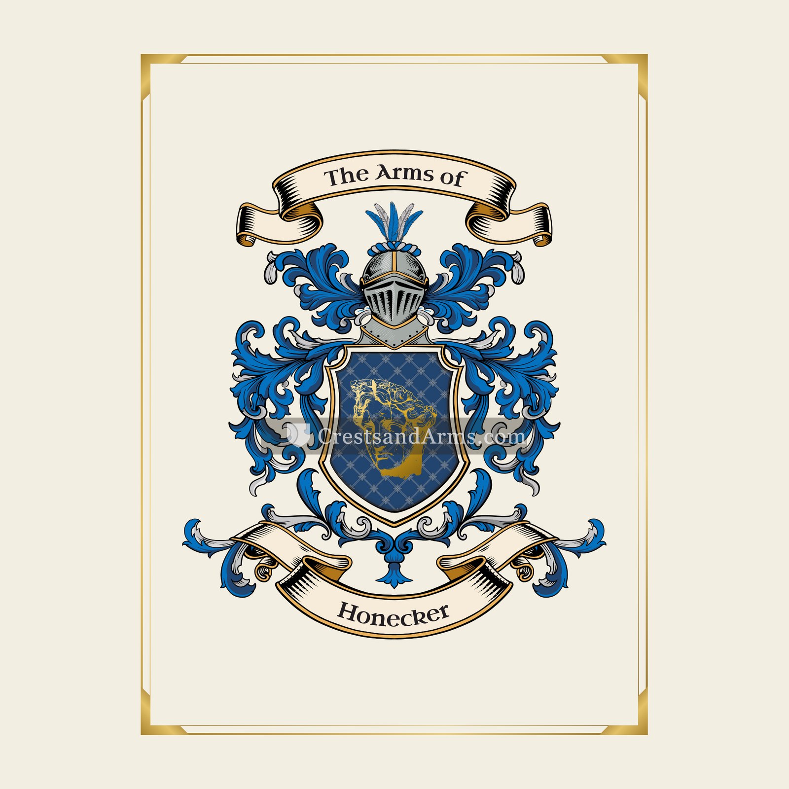With gold border