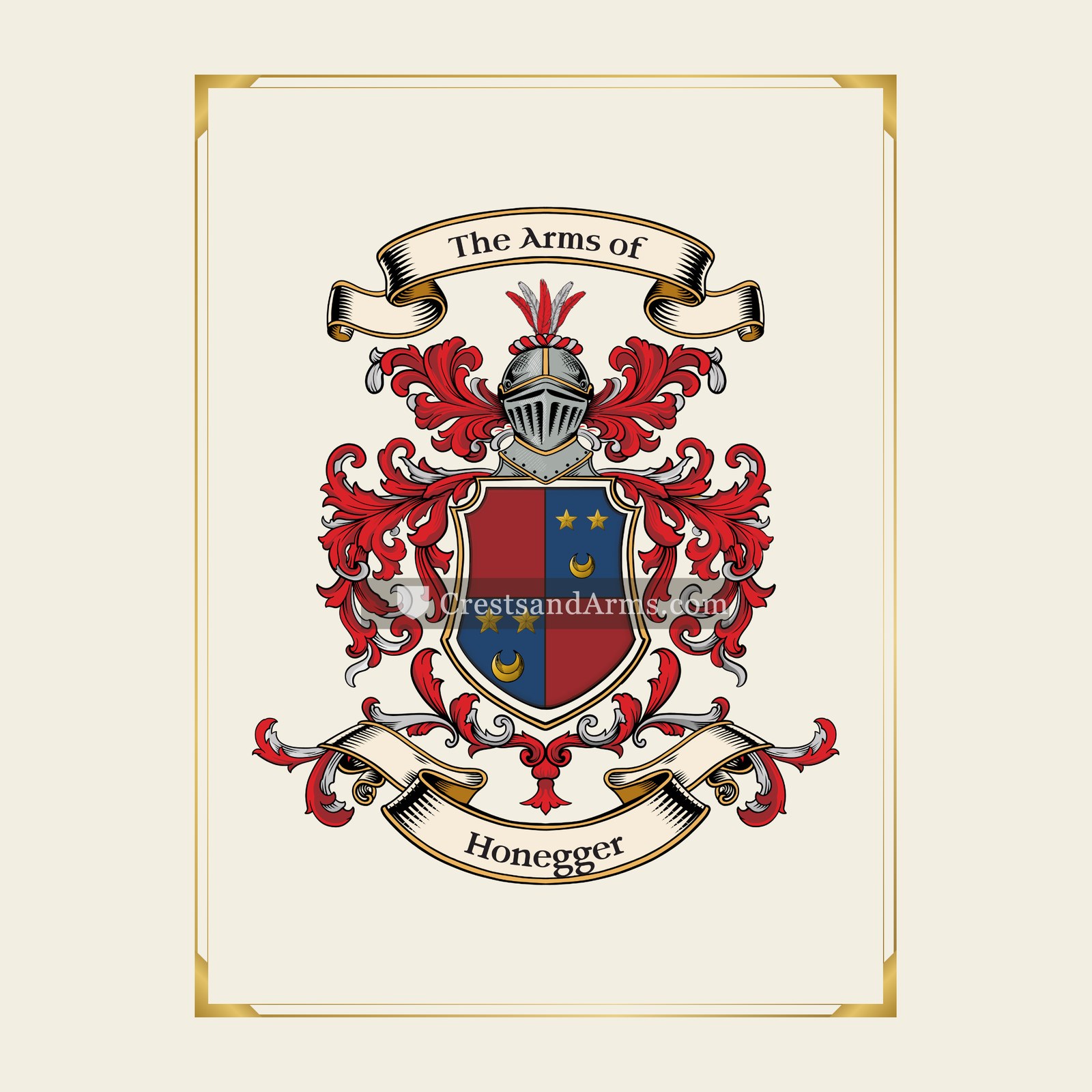 With gold border