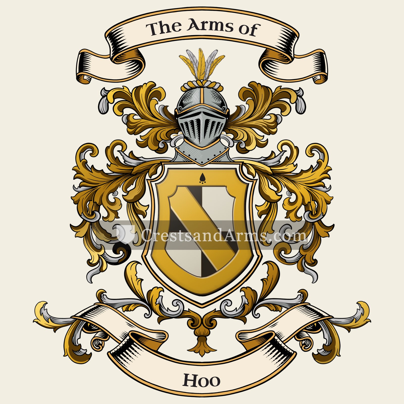 The Hoo coat of arms, drawn from the recorded blazon