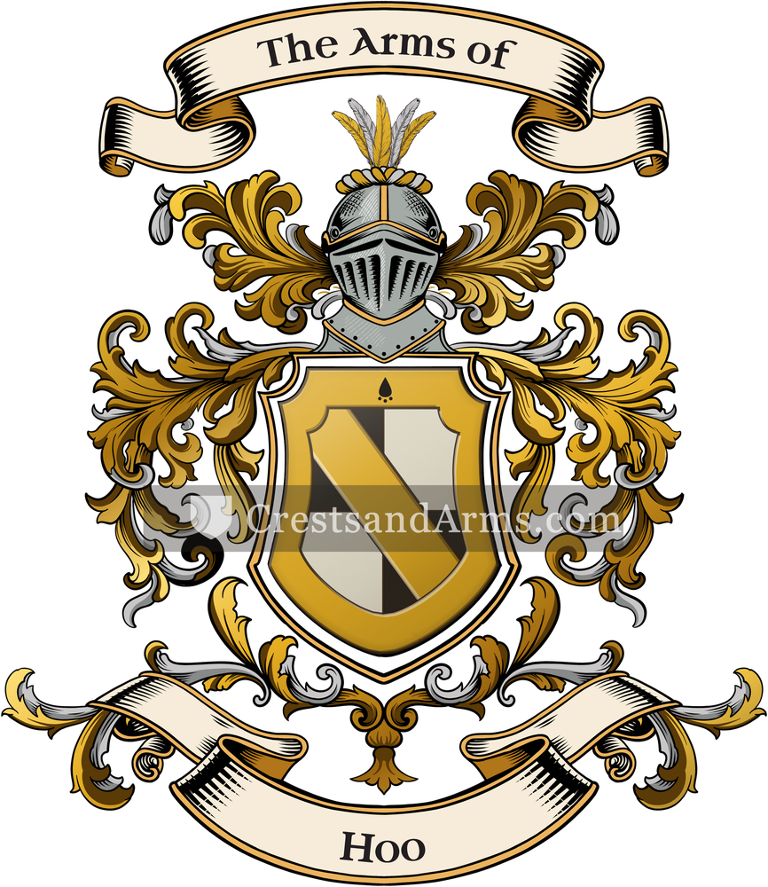 The Hoo coat of arms, drawn from the recorded blazon