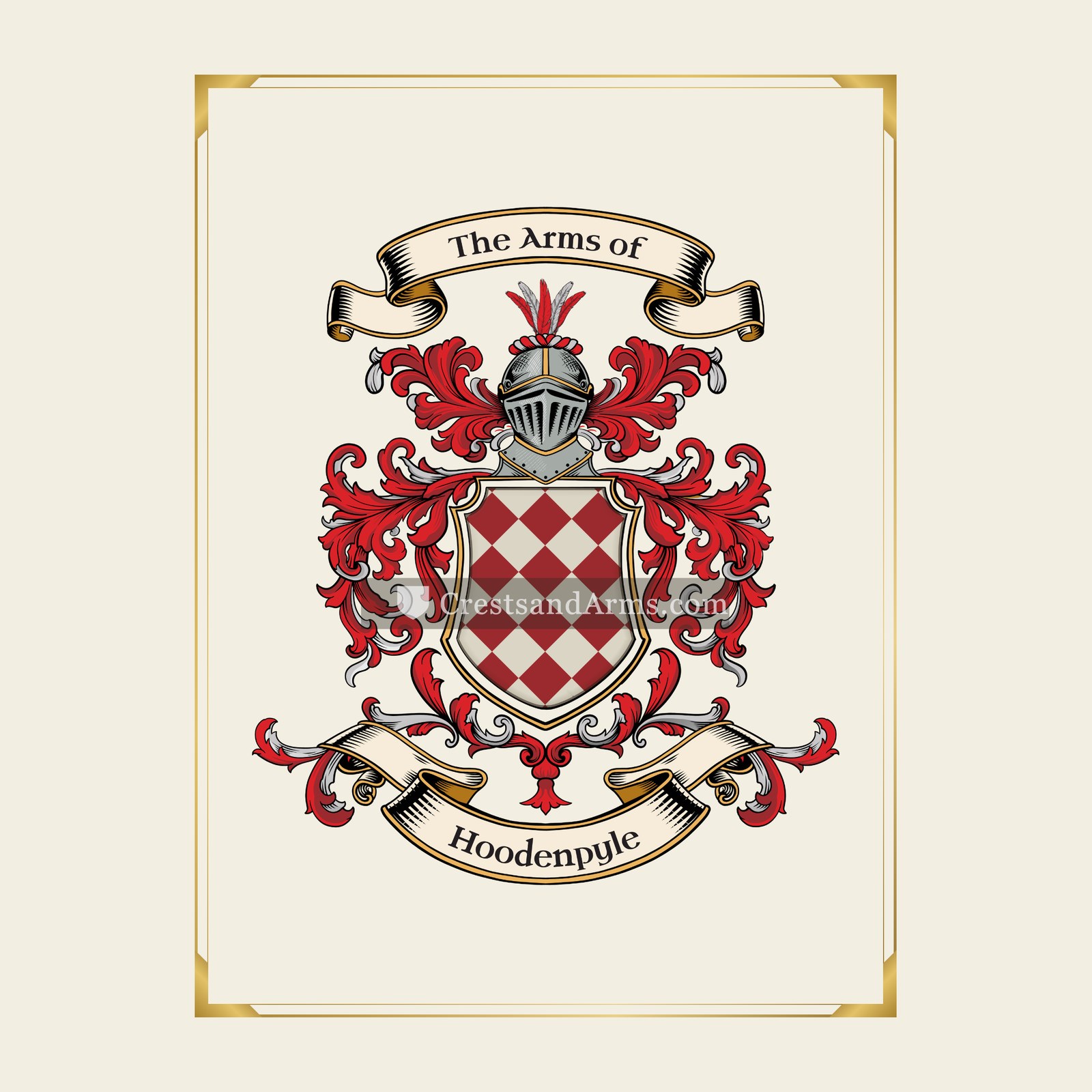With gold border