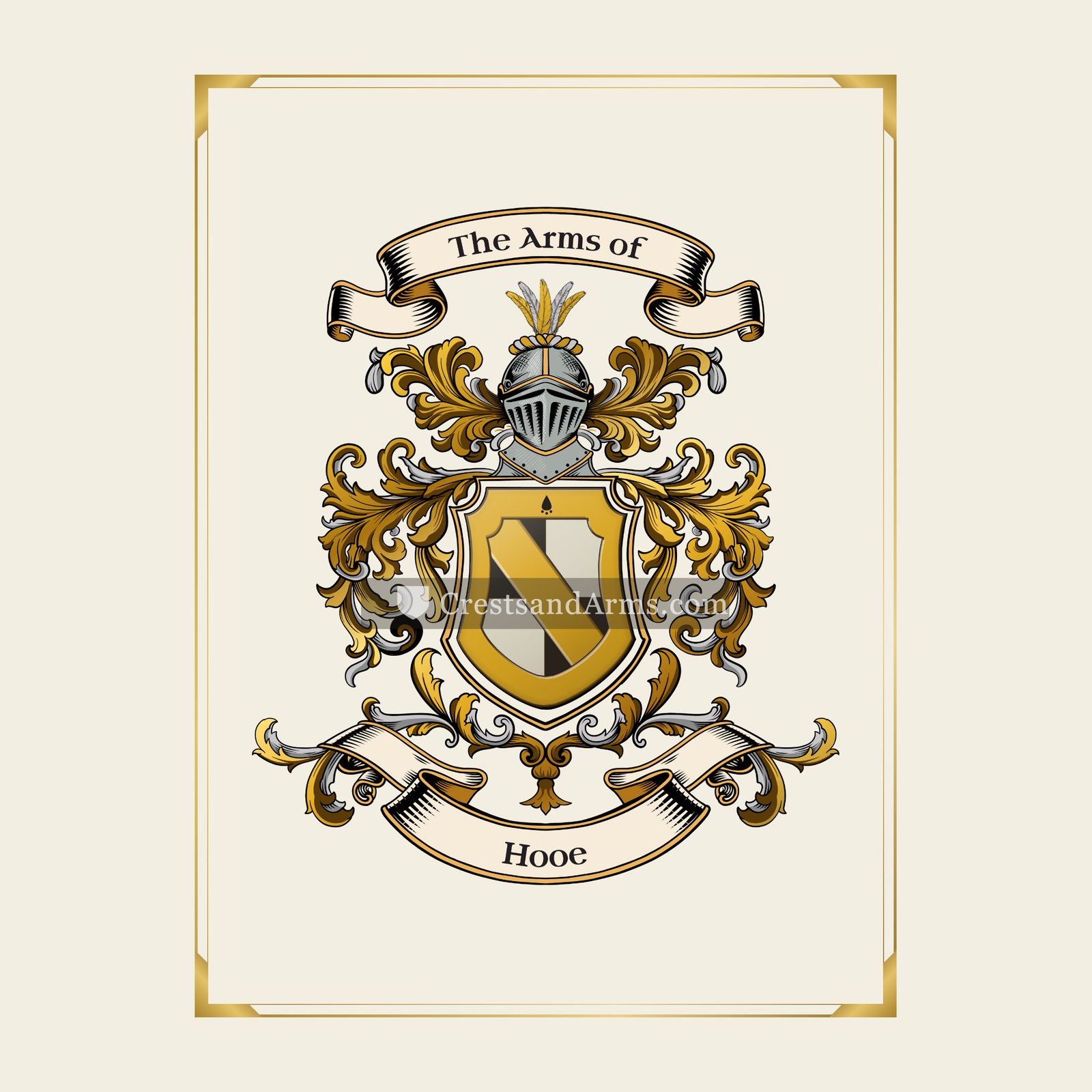 With gold border