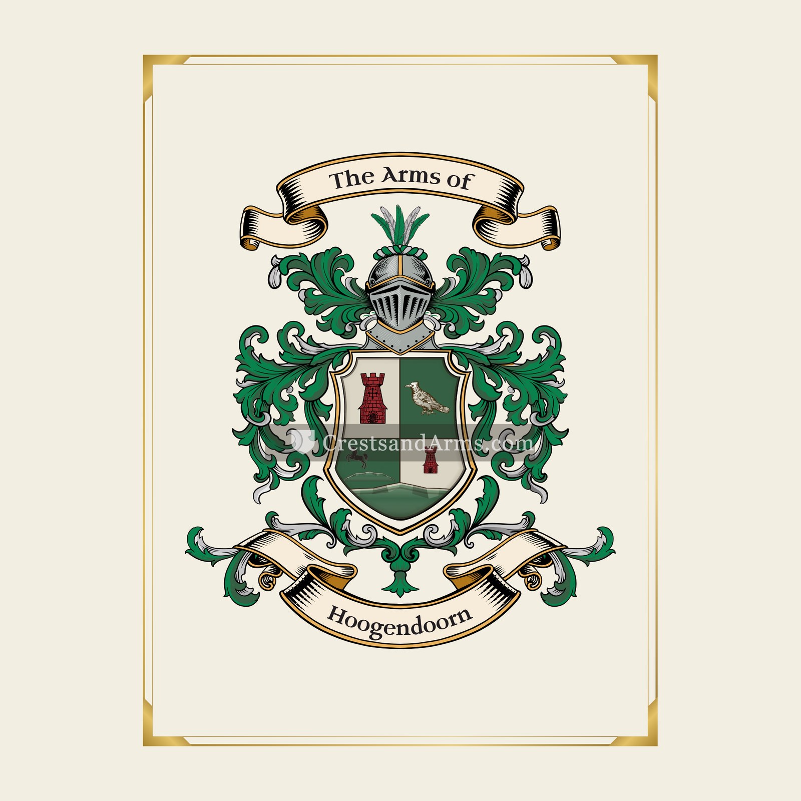 With gold border