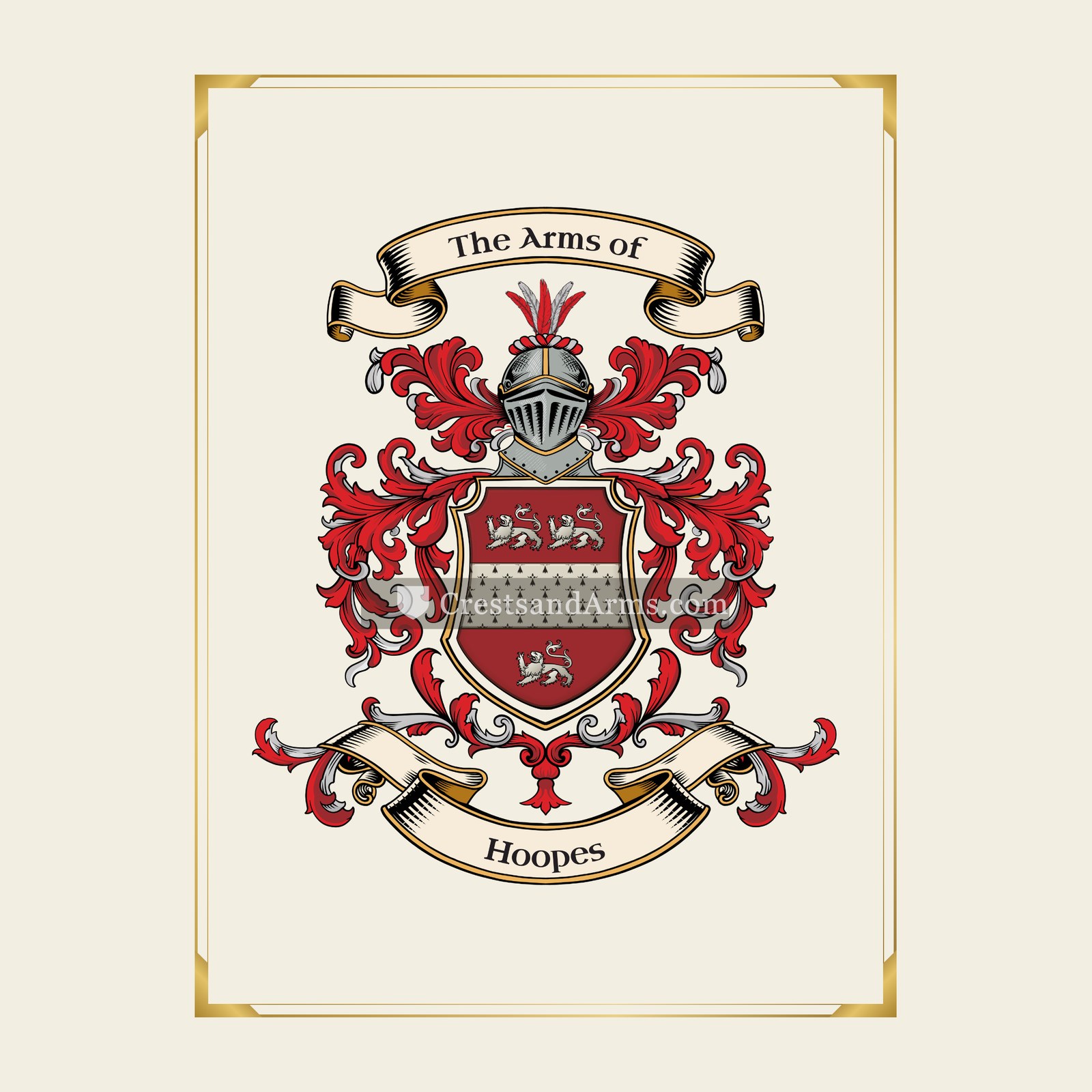 With gold border