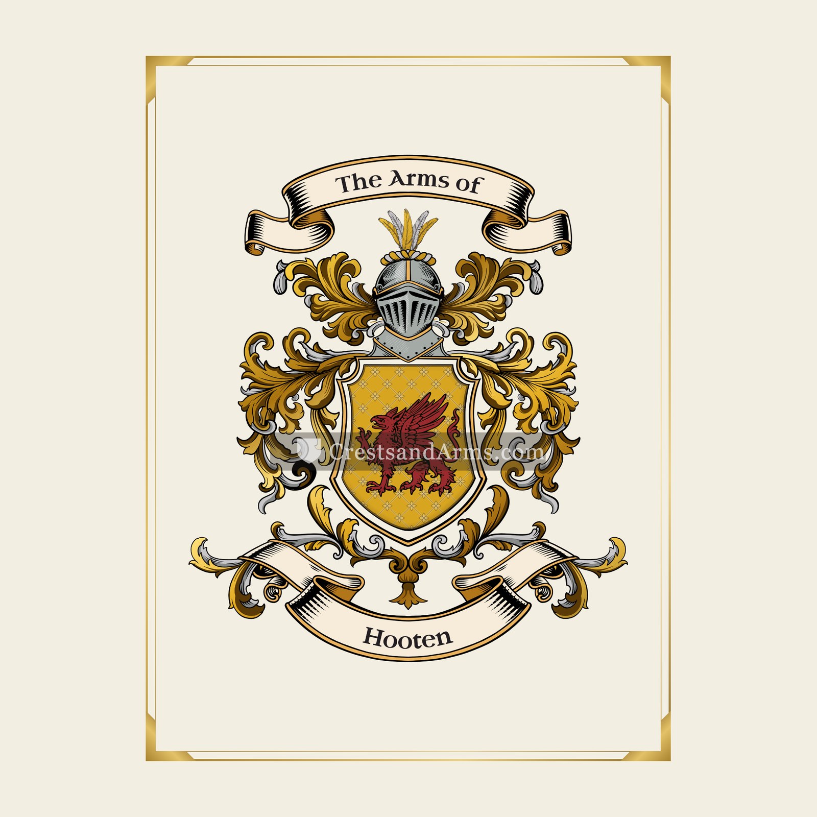 With gold border