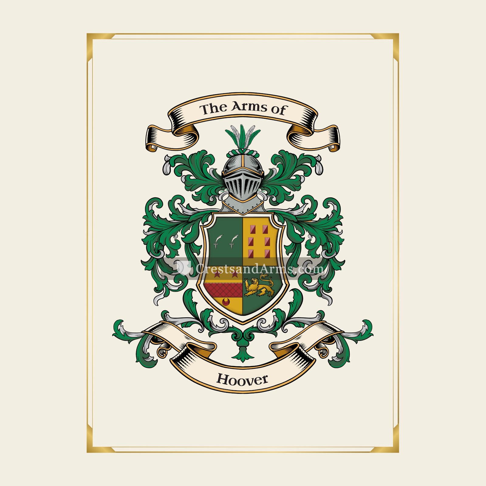 With gold border