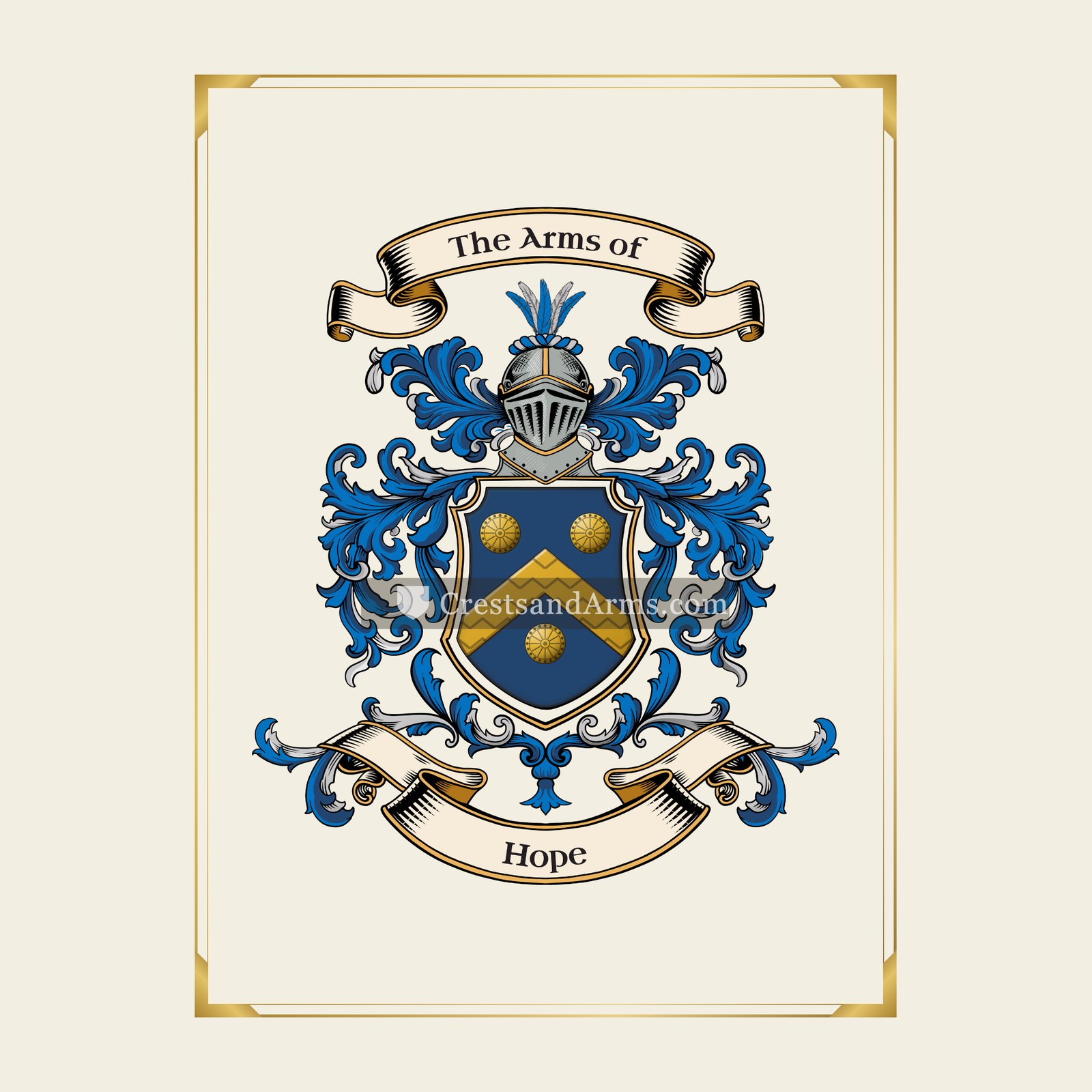 With gold border