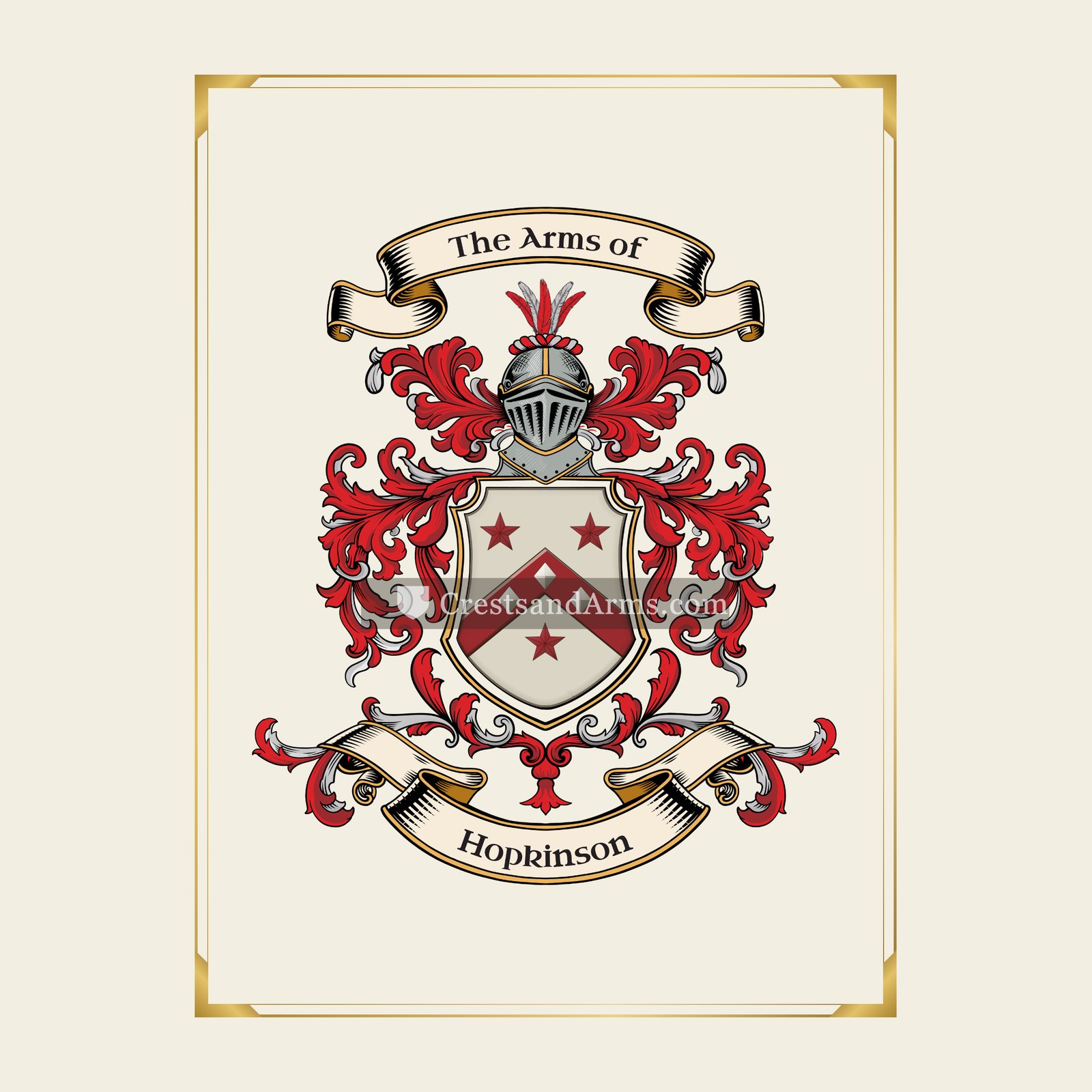 With gold border