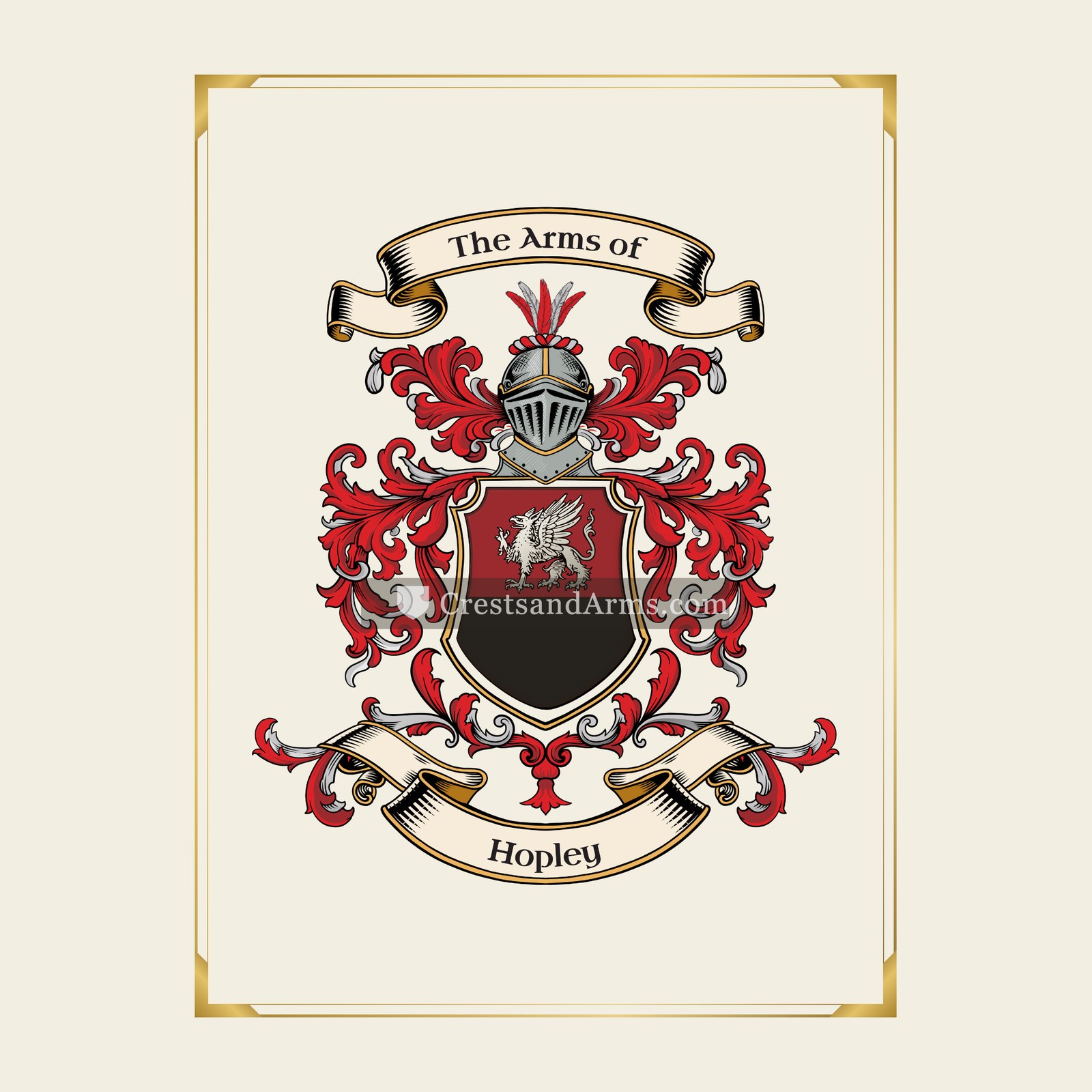 With gold border