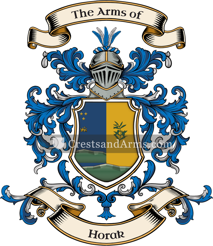 The Horak coat of arms, drawn from the recorded blazon