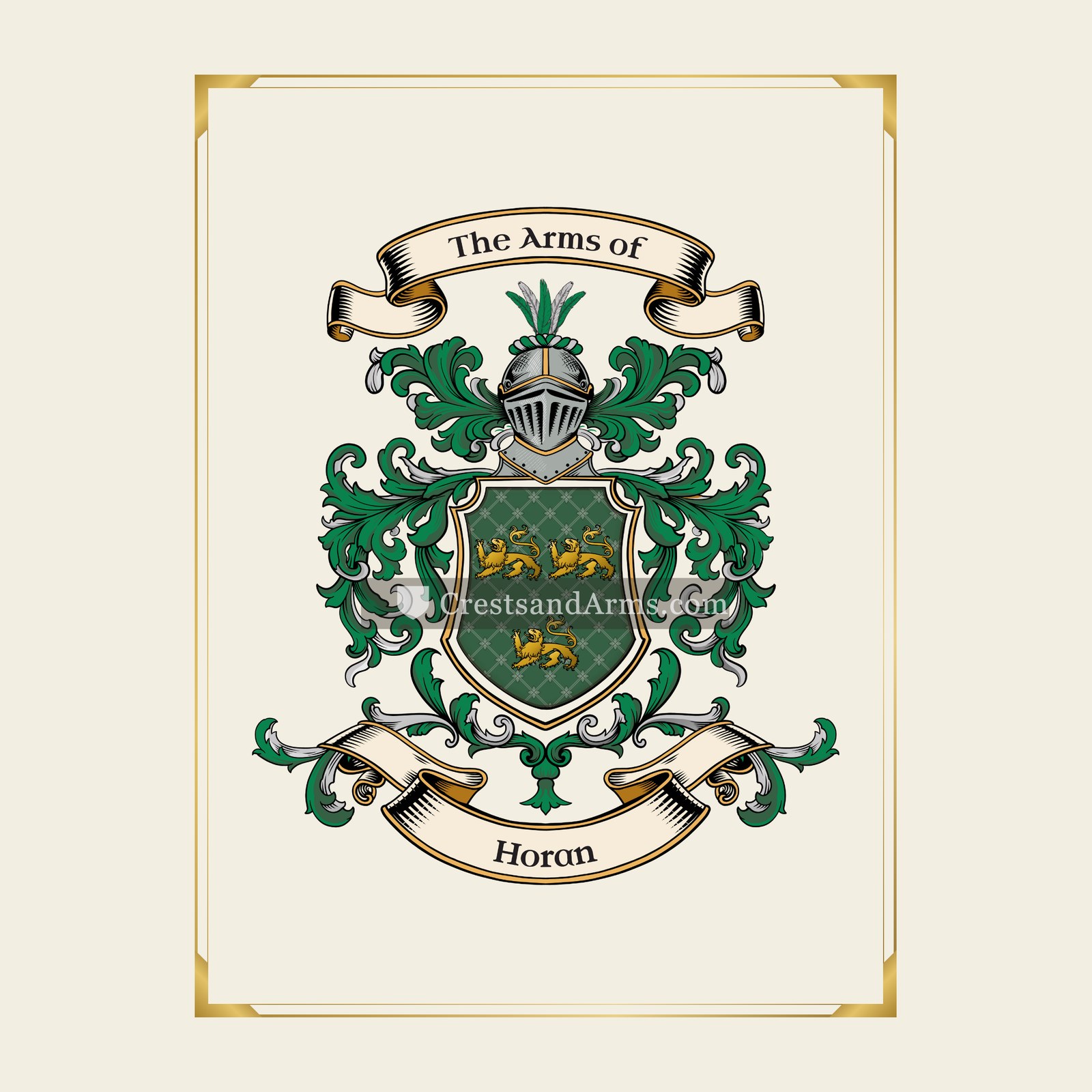 With gold border