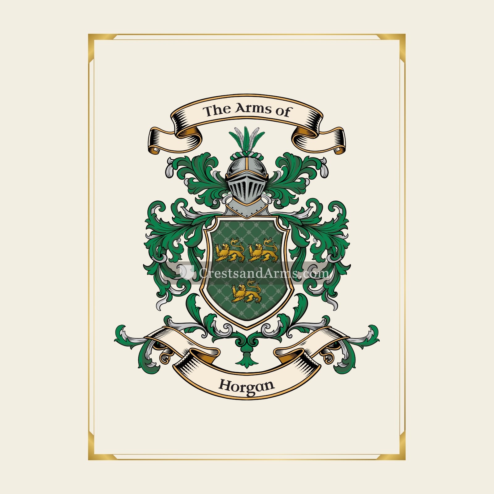 With gold border
