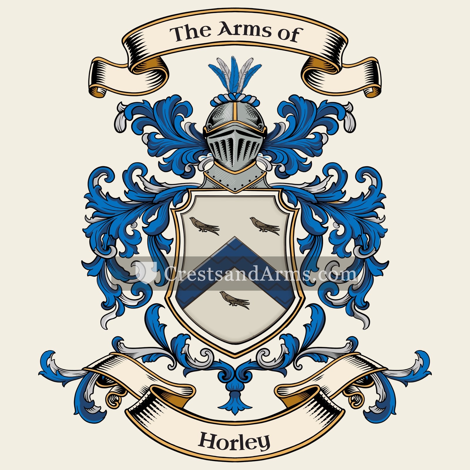 The Horley coat of arms, drawn from the recorded blazon
