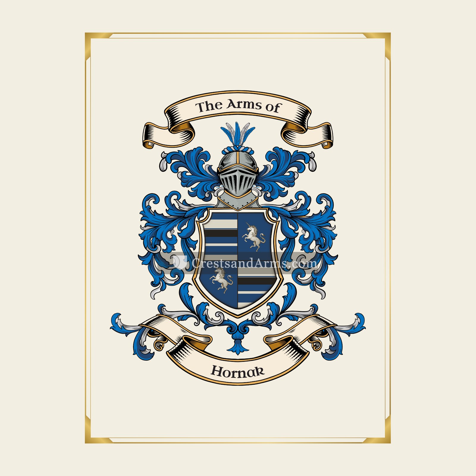 With gold border