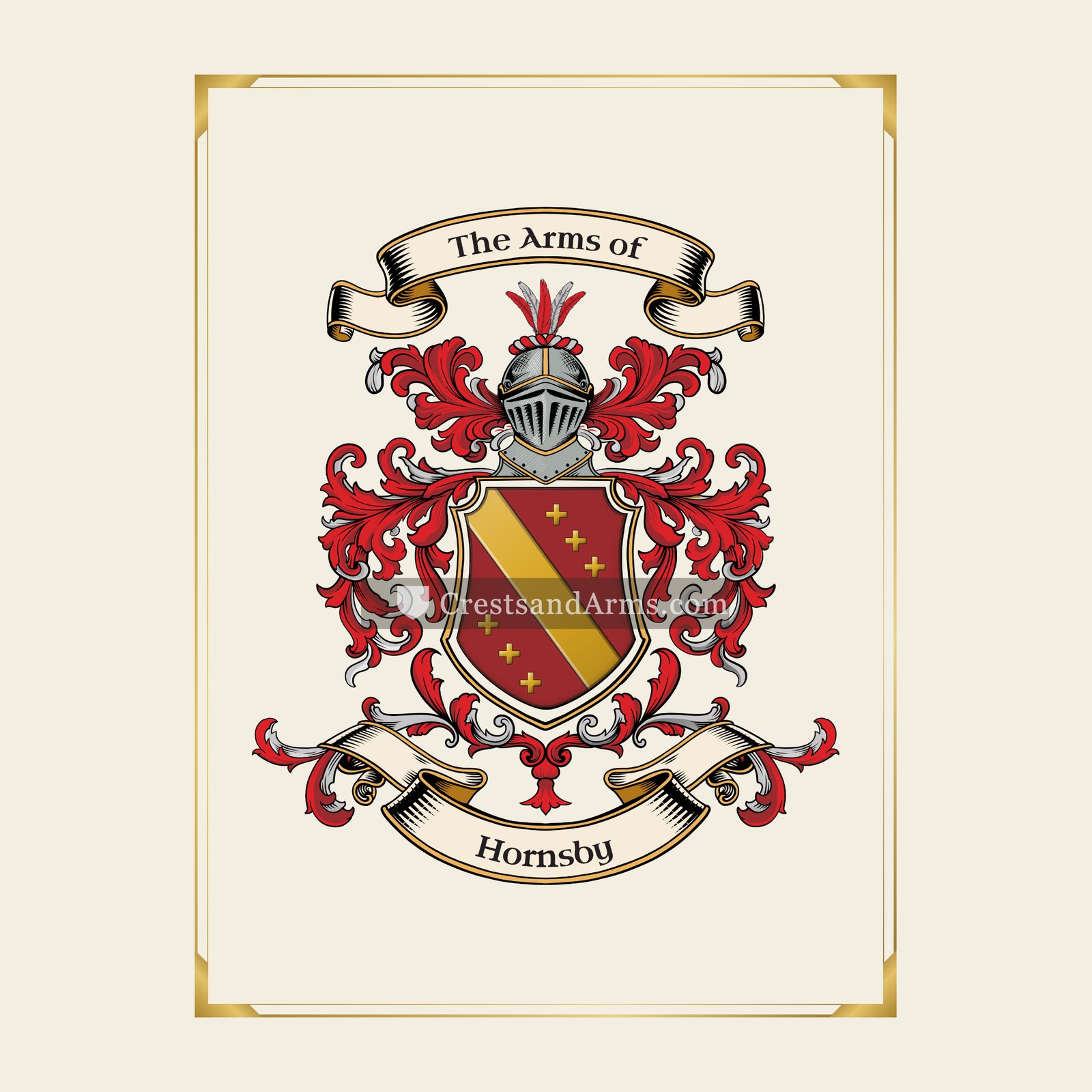 With gold border