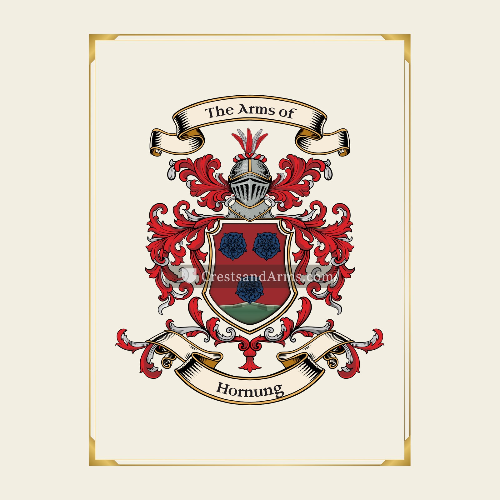 With gold border