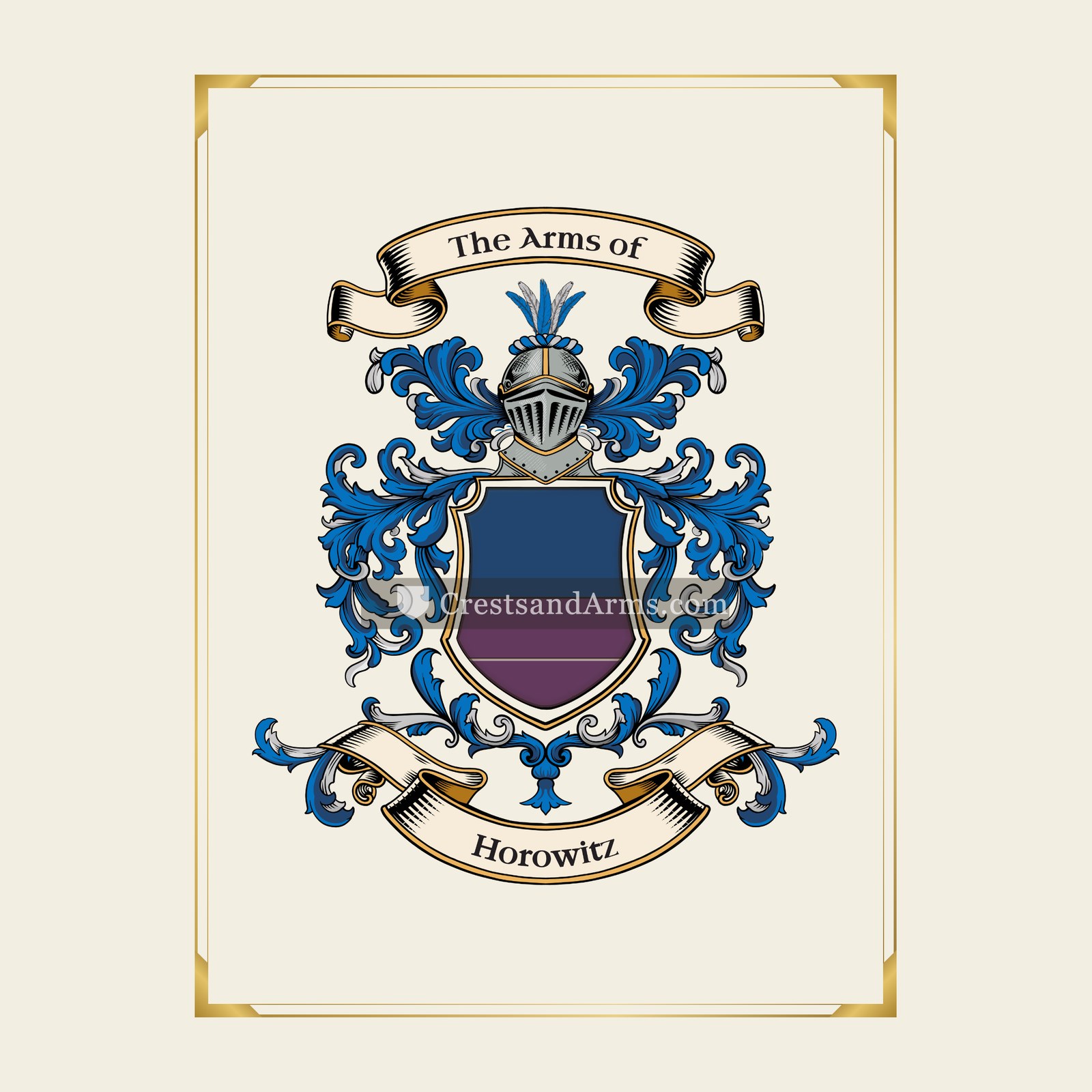 With gold border
