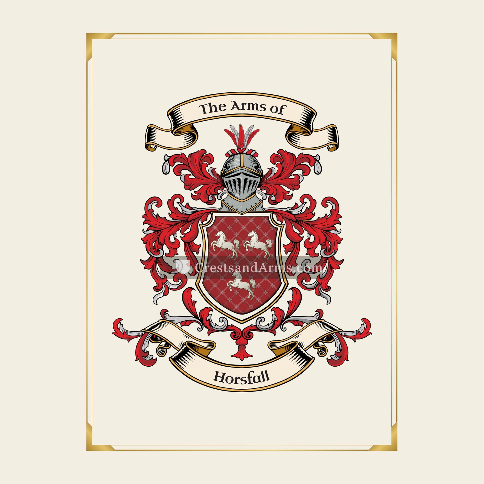 With gold border