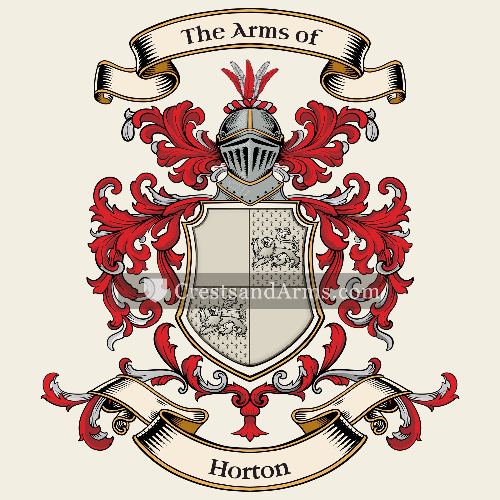 The Horton coat of arms, drawn from the recorded blazon