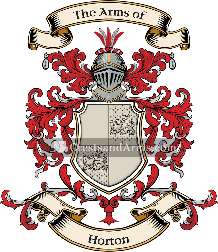 The Horton coat of arms, drawn from the recorded blazon