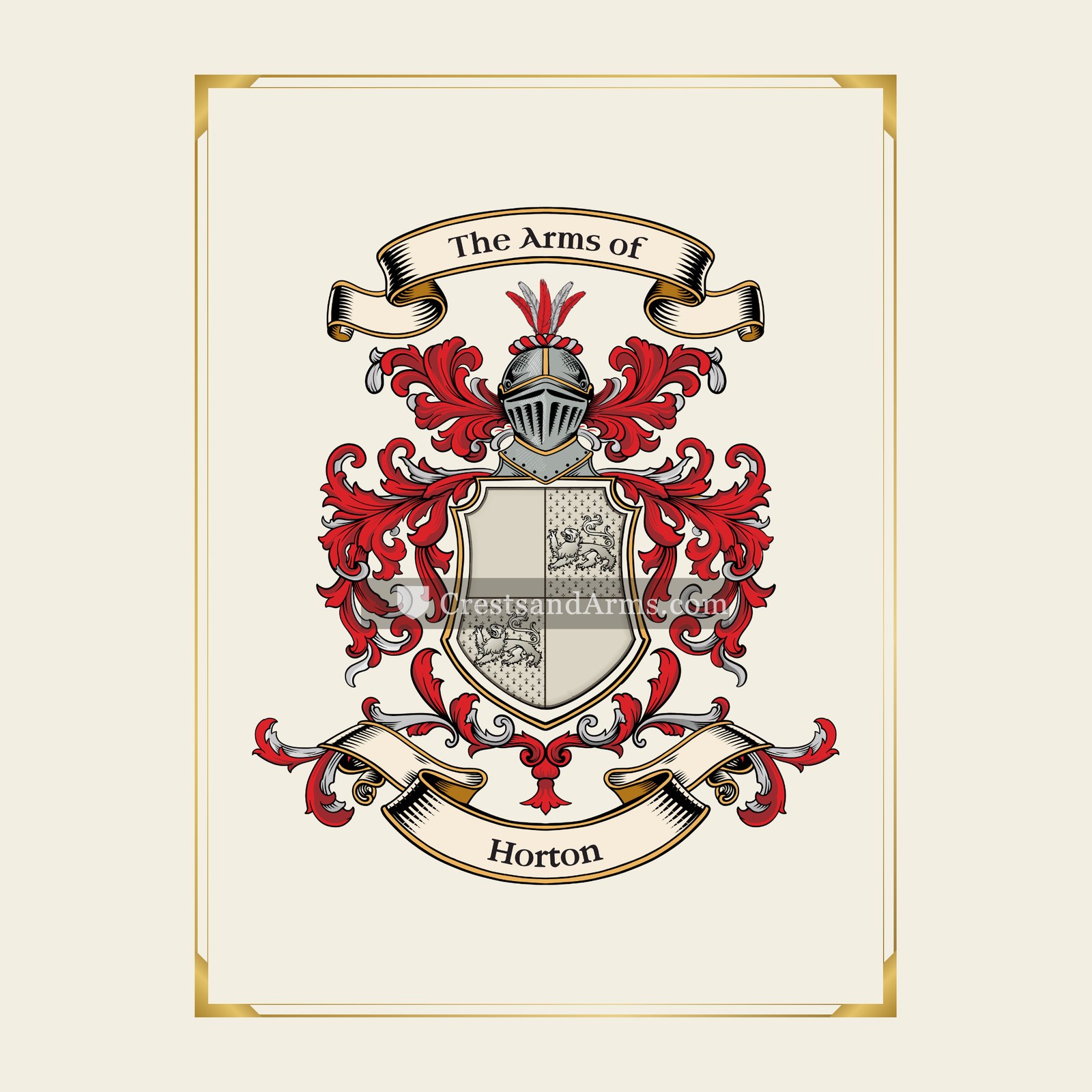 With gold border