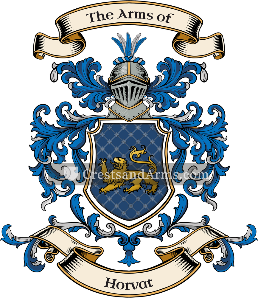 The Horvat coat of arms, drawn from the recorded blazon