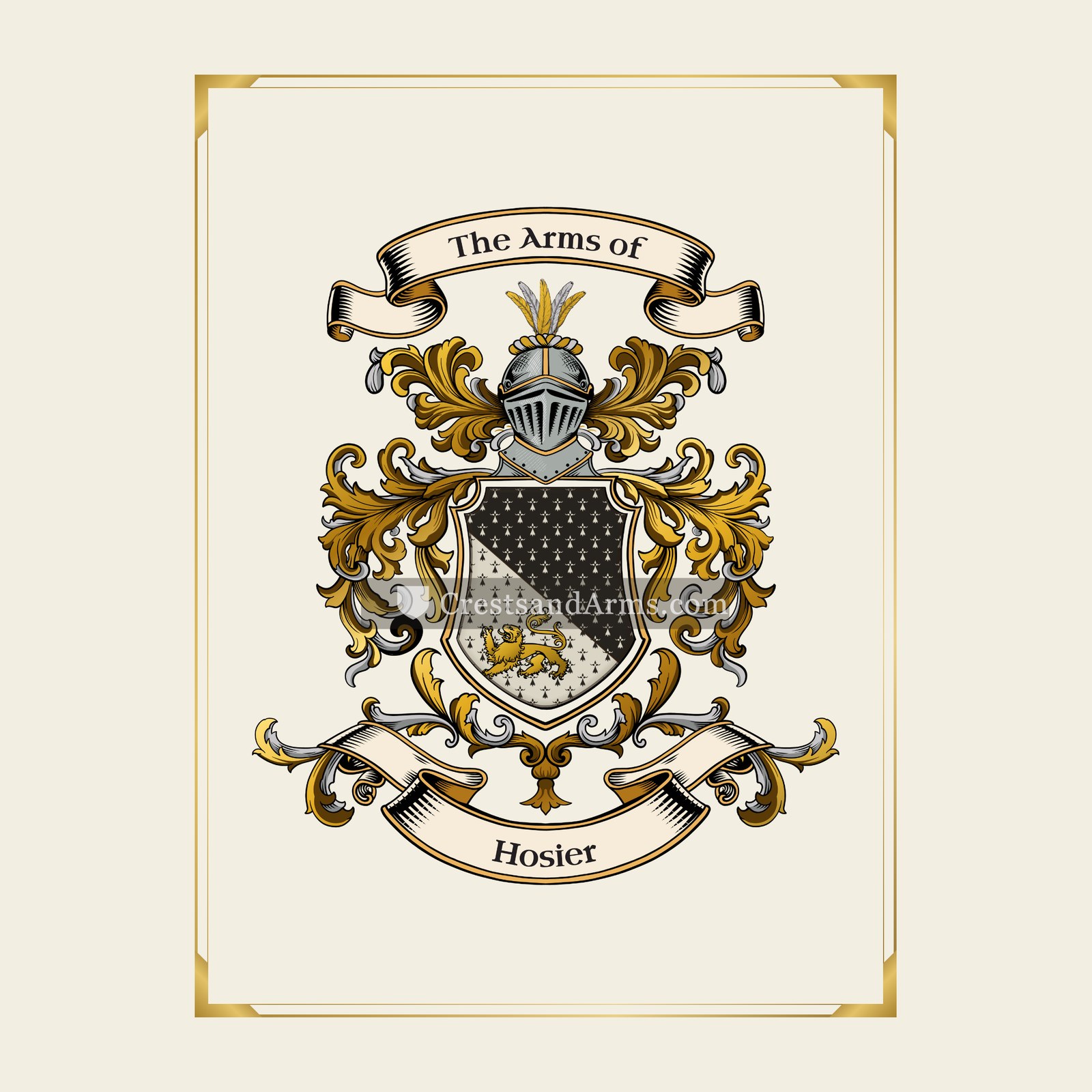 With gold border