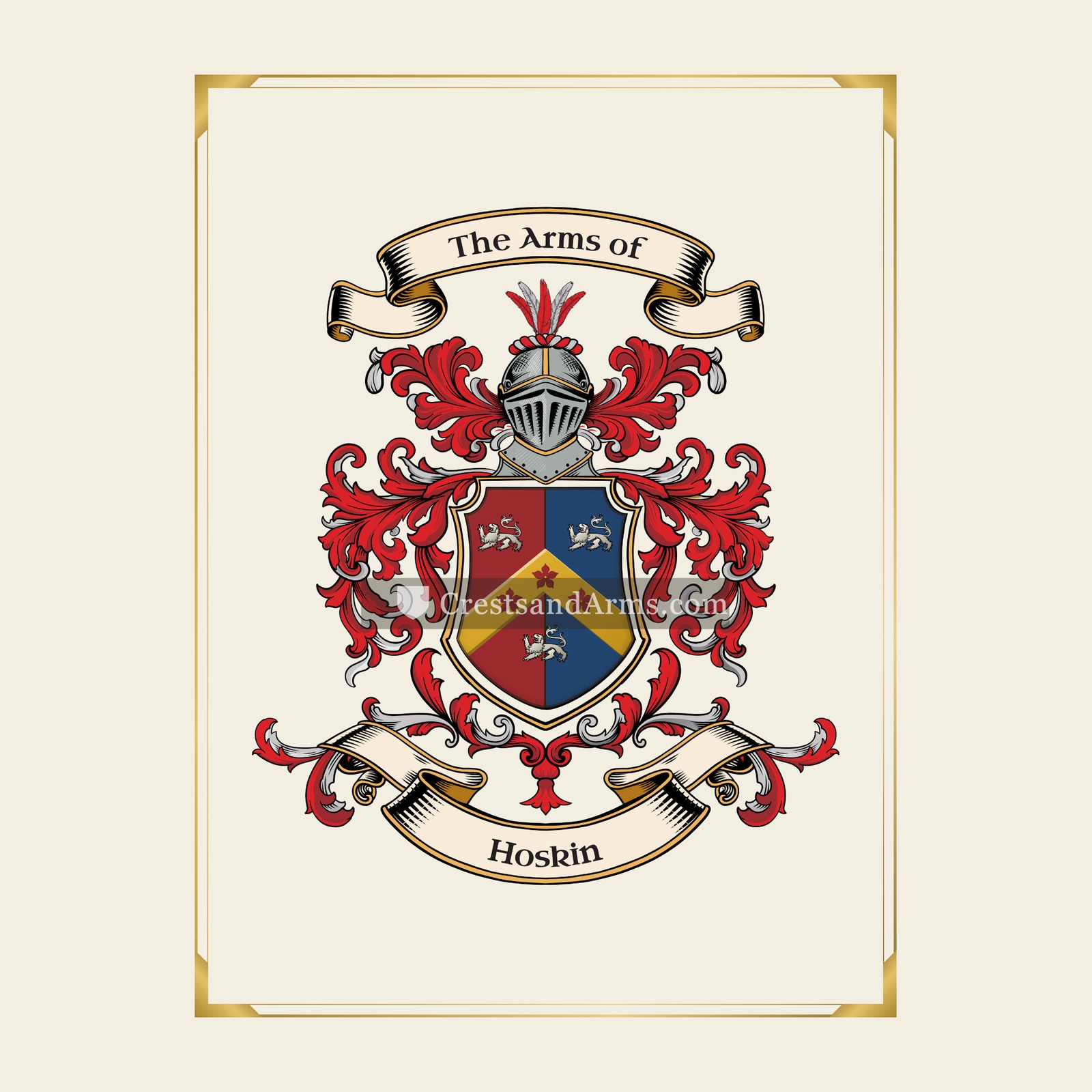 With gold border