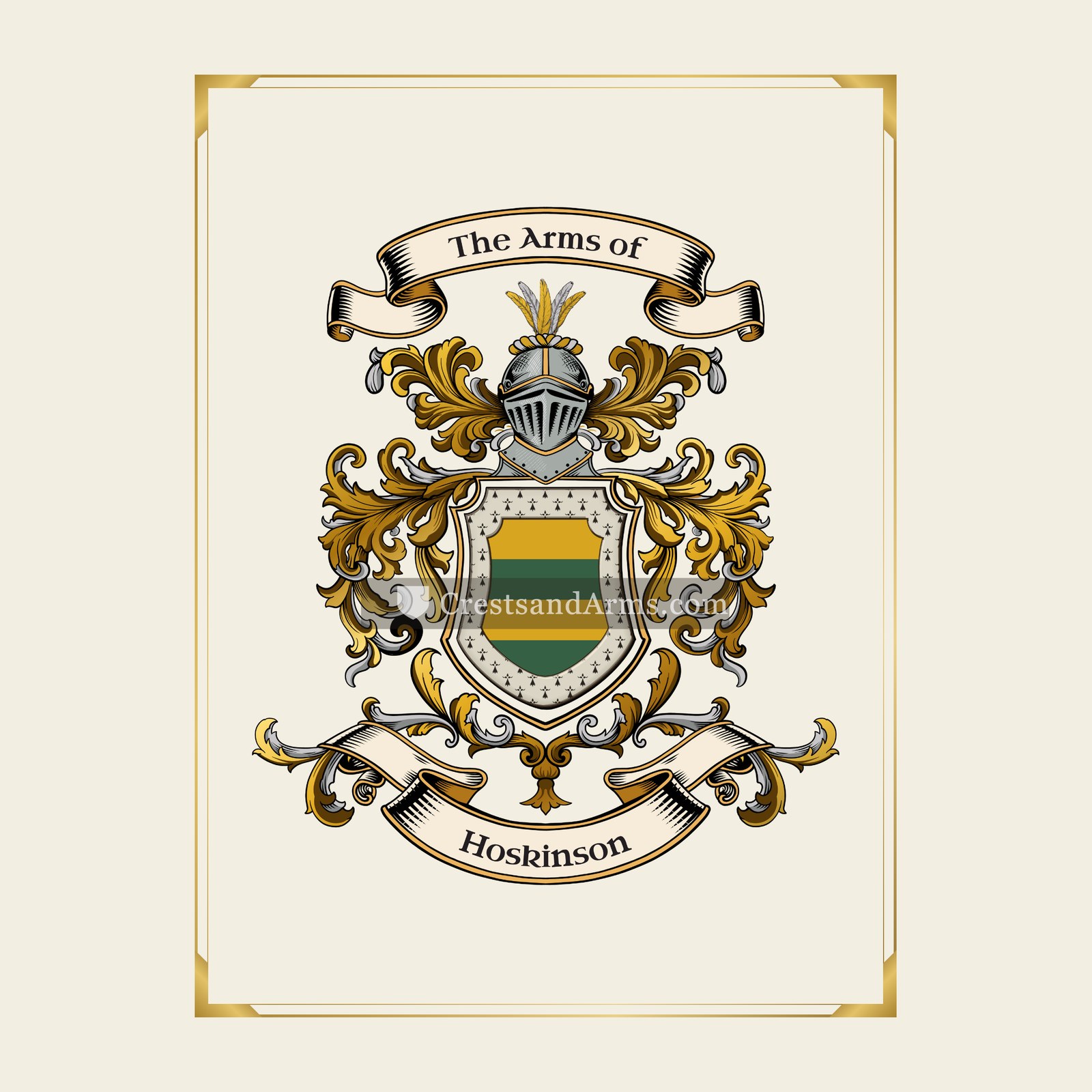 With gold border