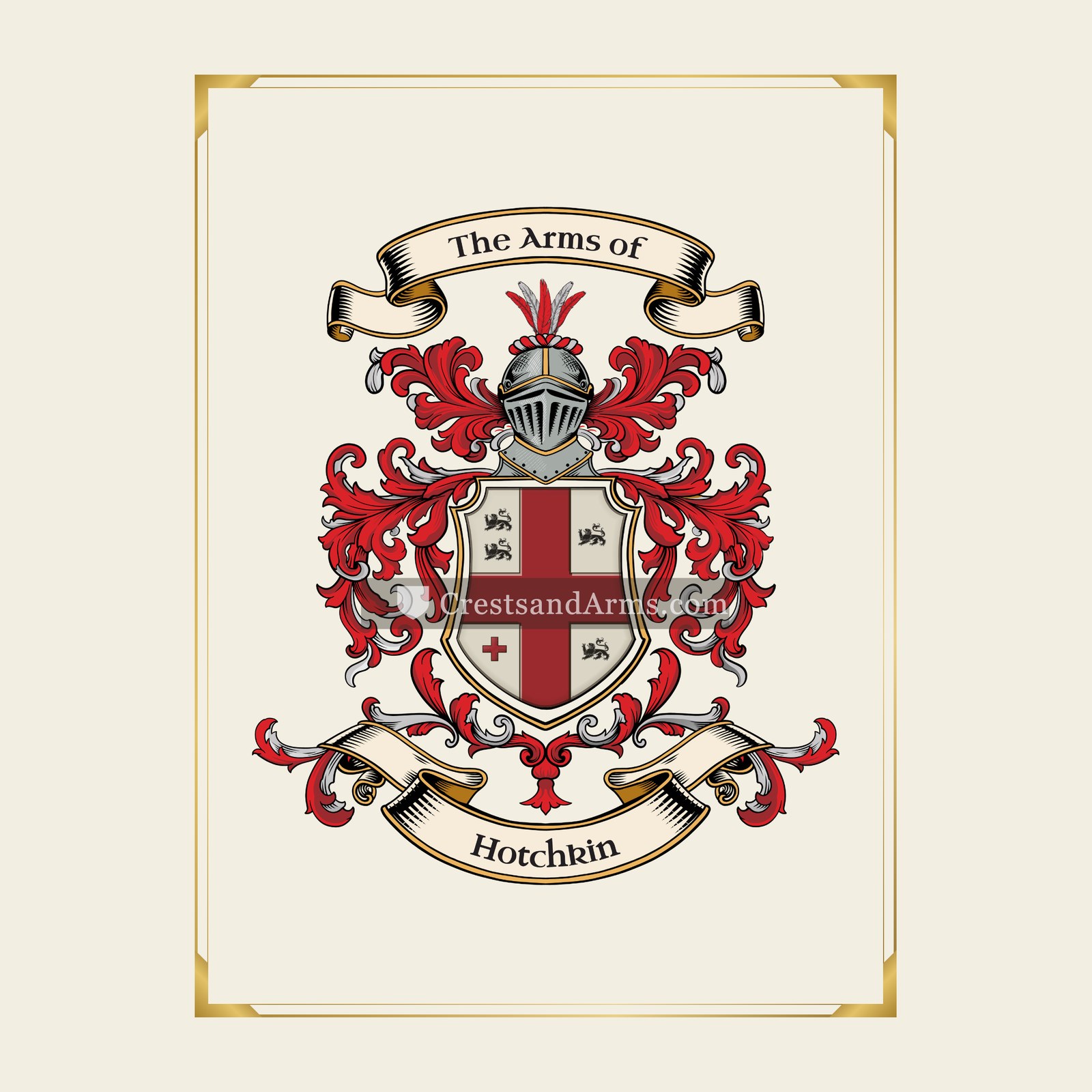 With gold border