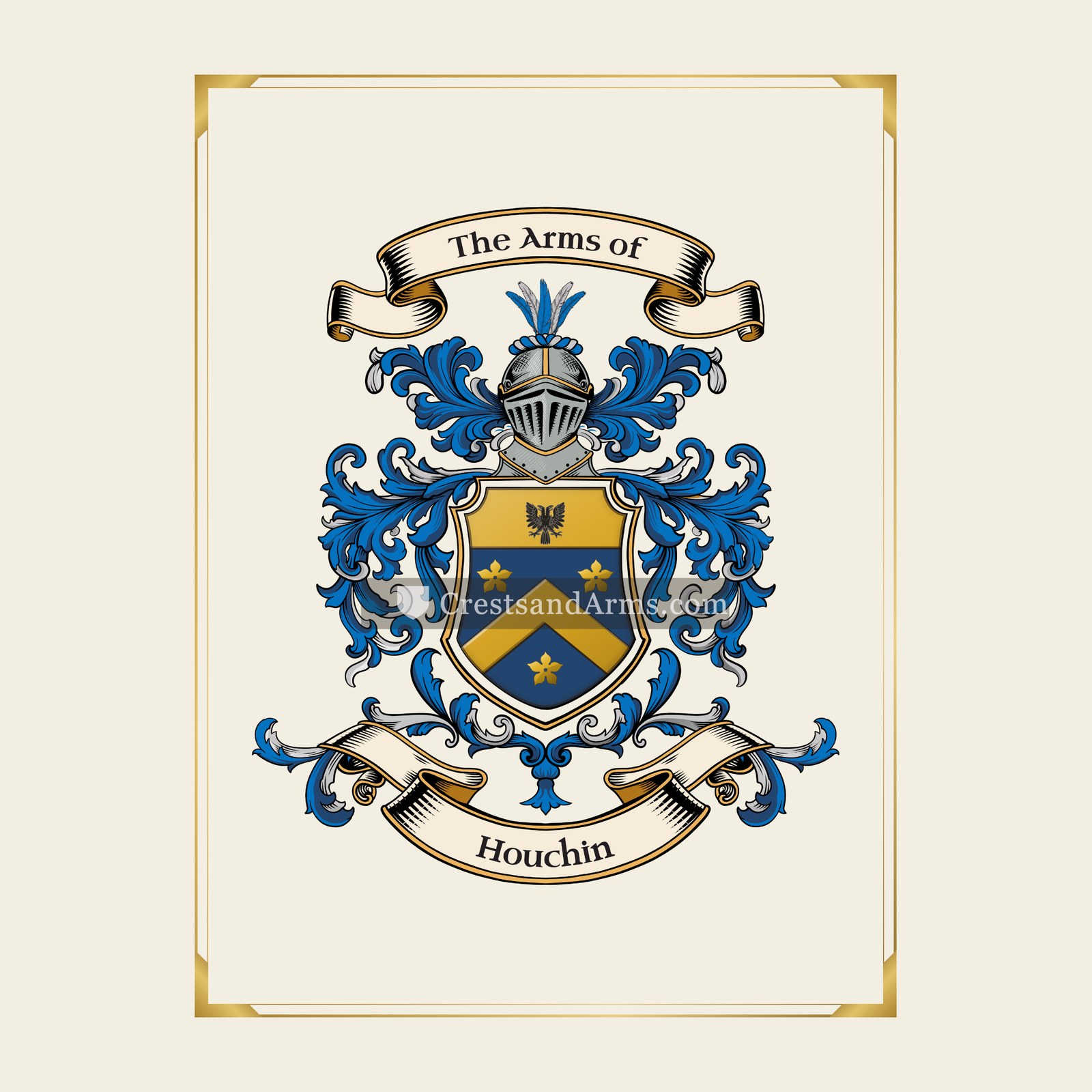 With gold border