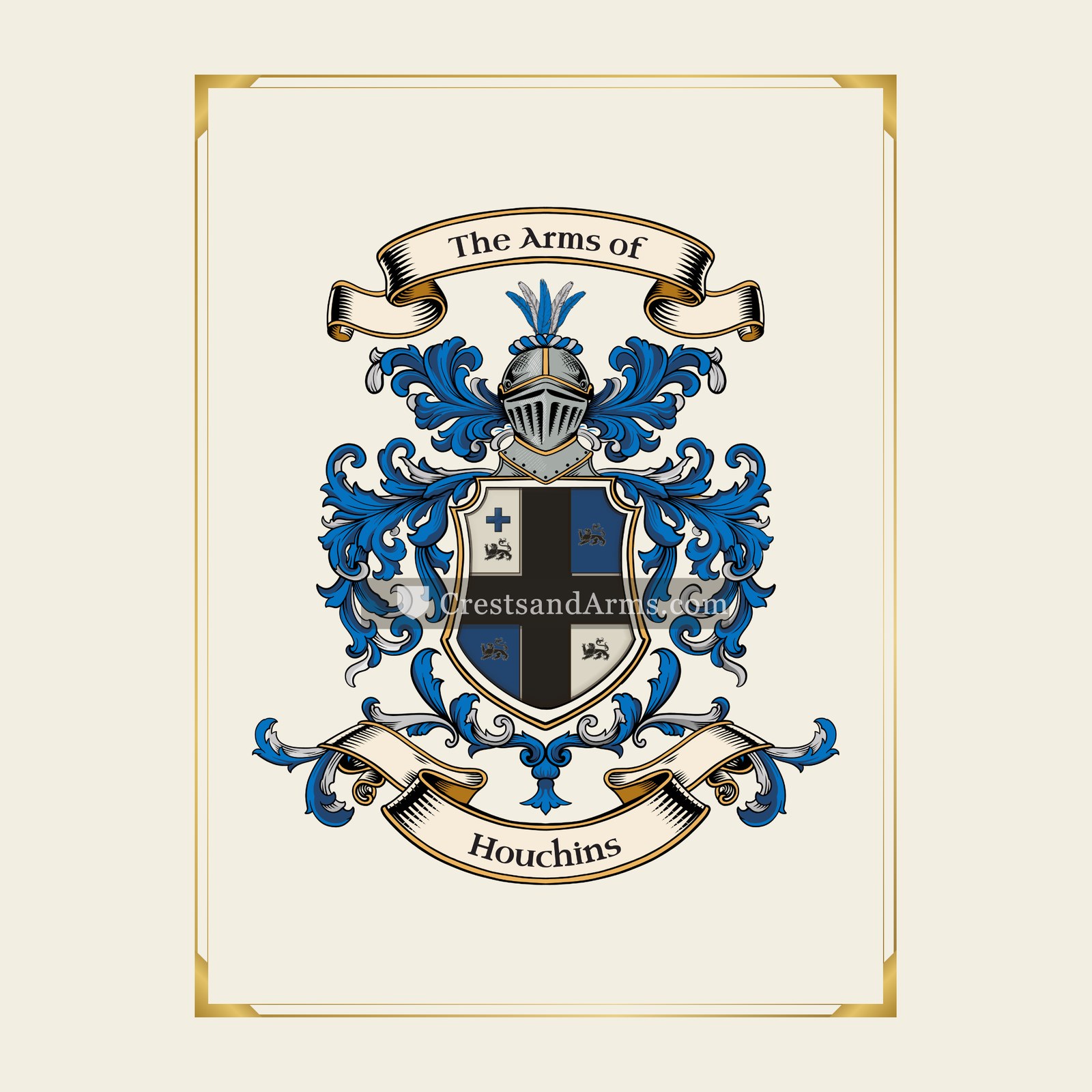 With gold border
