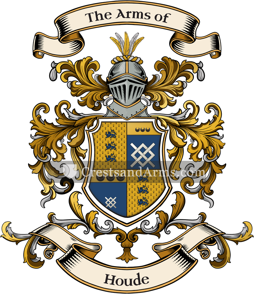 The Houde coat of arms, drawn from the recorded blazon