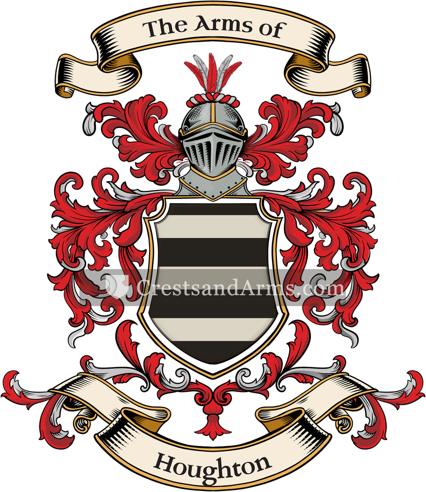 The Houghton coat of arms, drawn from the recorded blazon