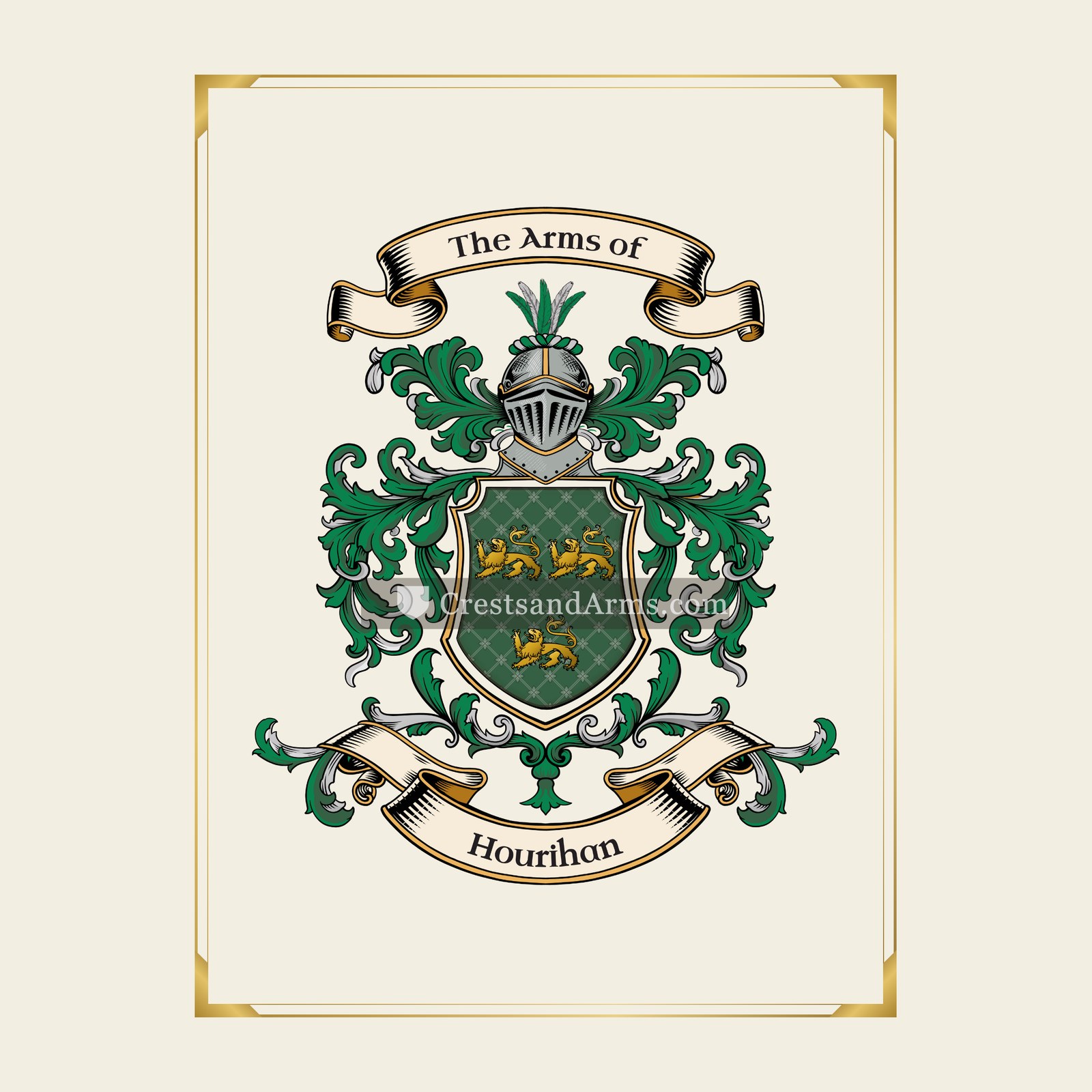 With gold border